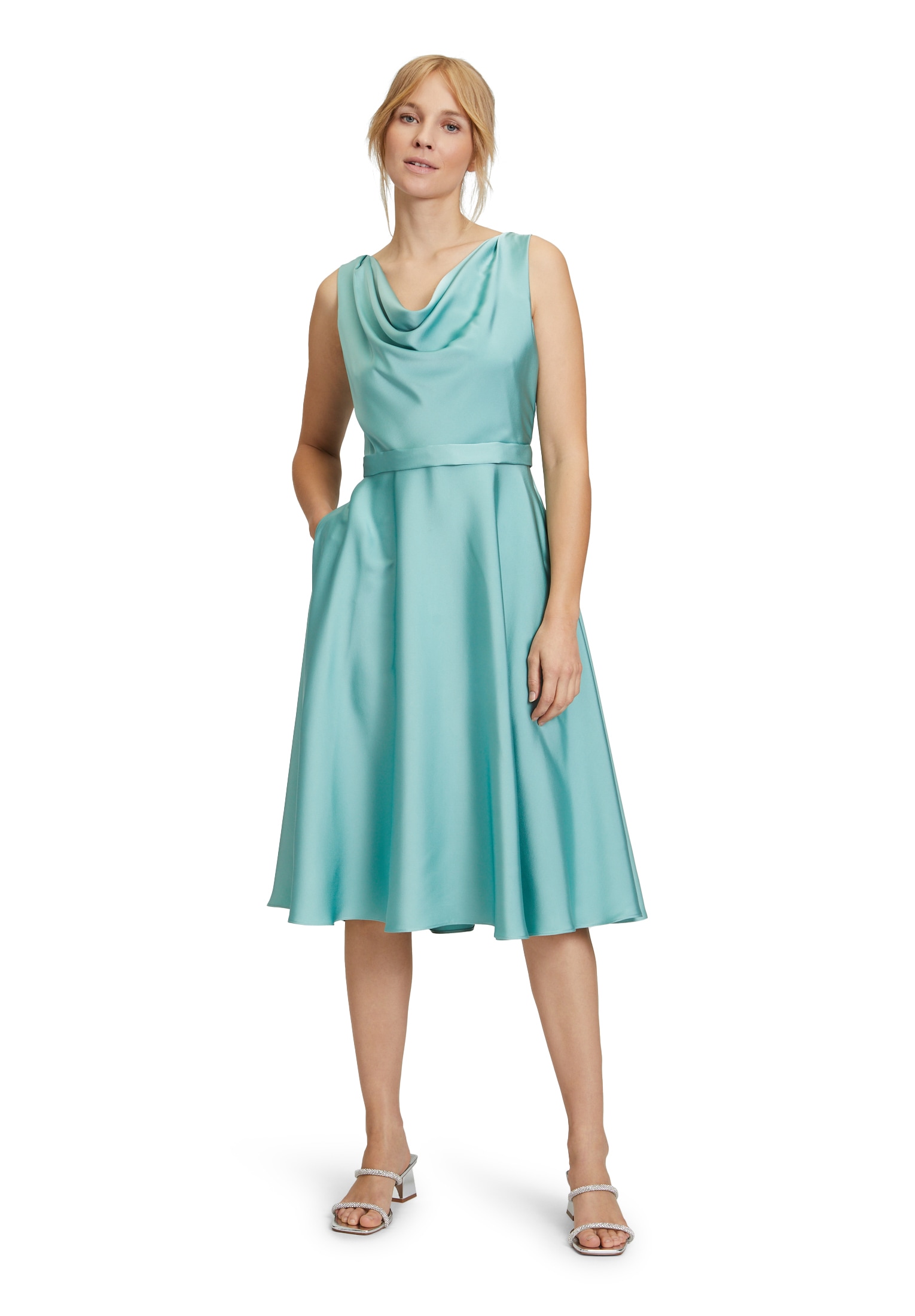 Vera Mont Cocktailkleid "Damen Cocktailkleid mit Wasserfallausschnitt" Naht günstig online kaufen