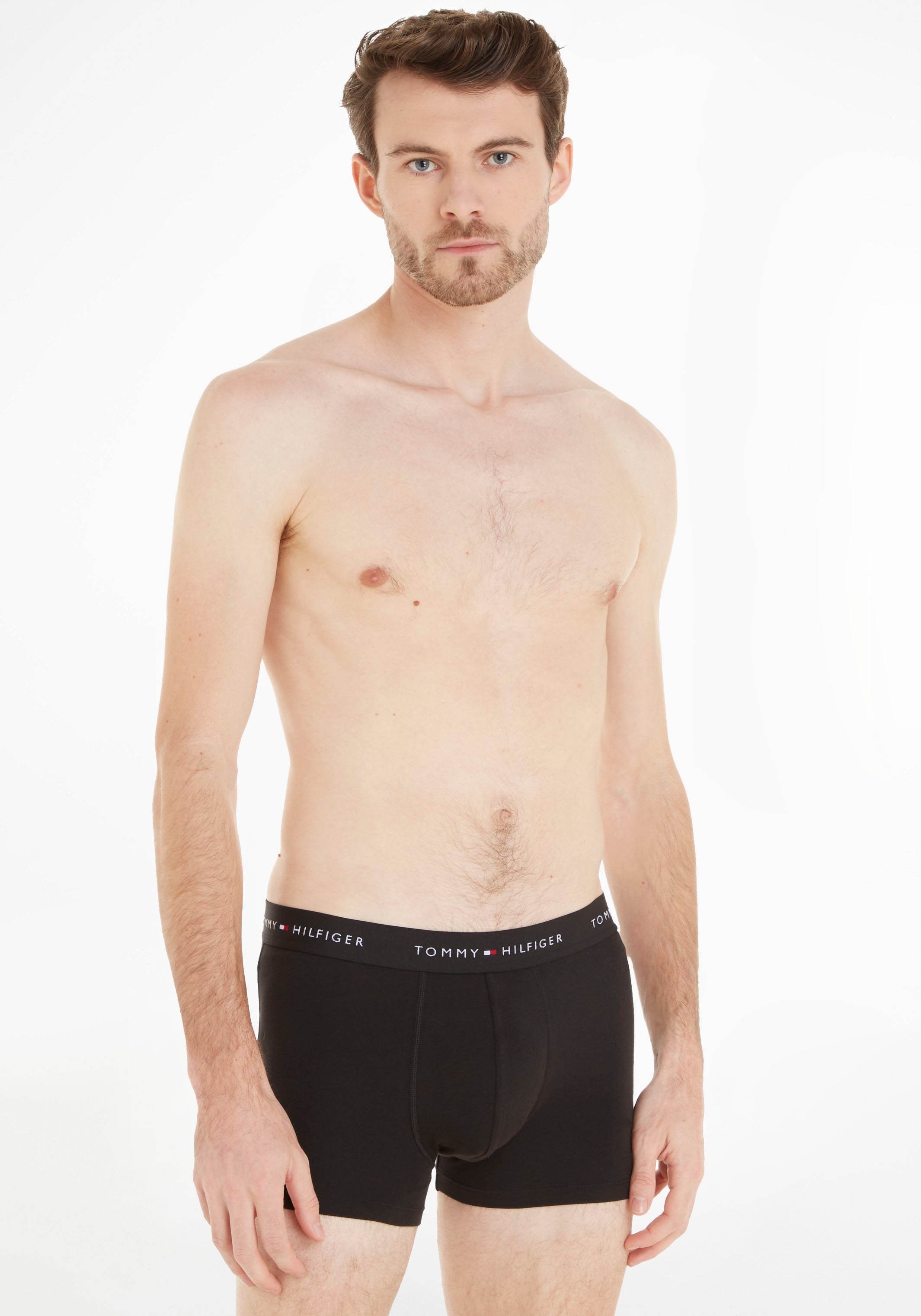 Trunk St., Underwear online Hilfiger Tommy BAUR | Logo-Elastikbund mit »3P bestellen TRUNK«, (Packung, 3er-Pack), WB 3