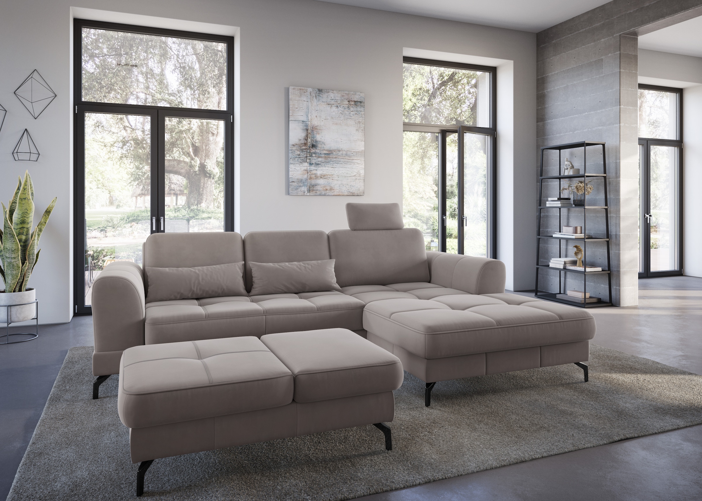sit&more Hocker »Bendigo«, mit Klappfunktion, Bodenfreiheit 12 cm, wahlweise in 2 Fußfarben