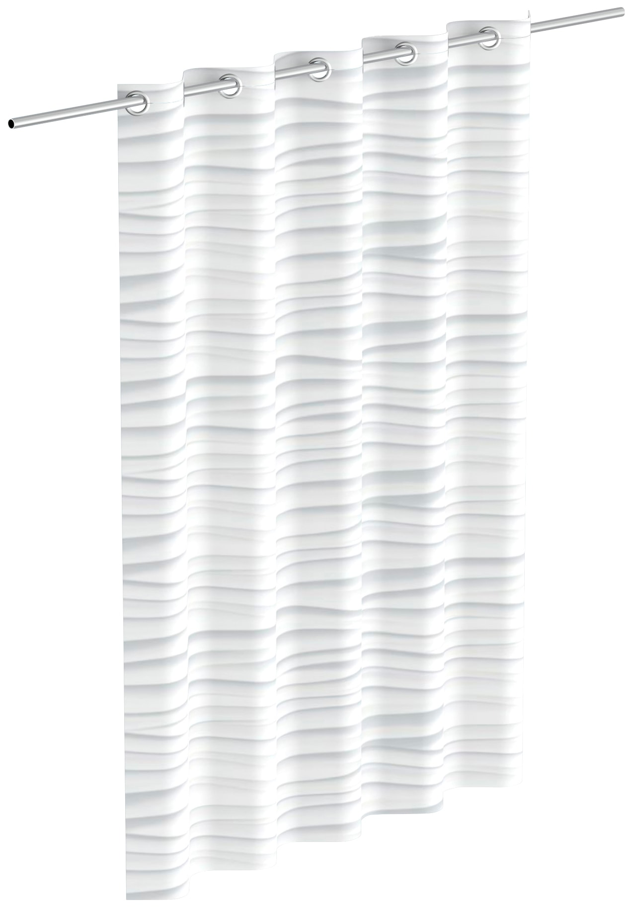 Eisl Duschvorhang "White Wave" Breite 180 cm waschbarer Antischimmel Textil Vorhang (Höhe 200 cm)