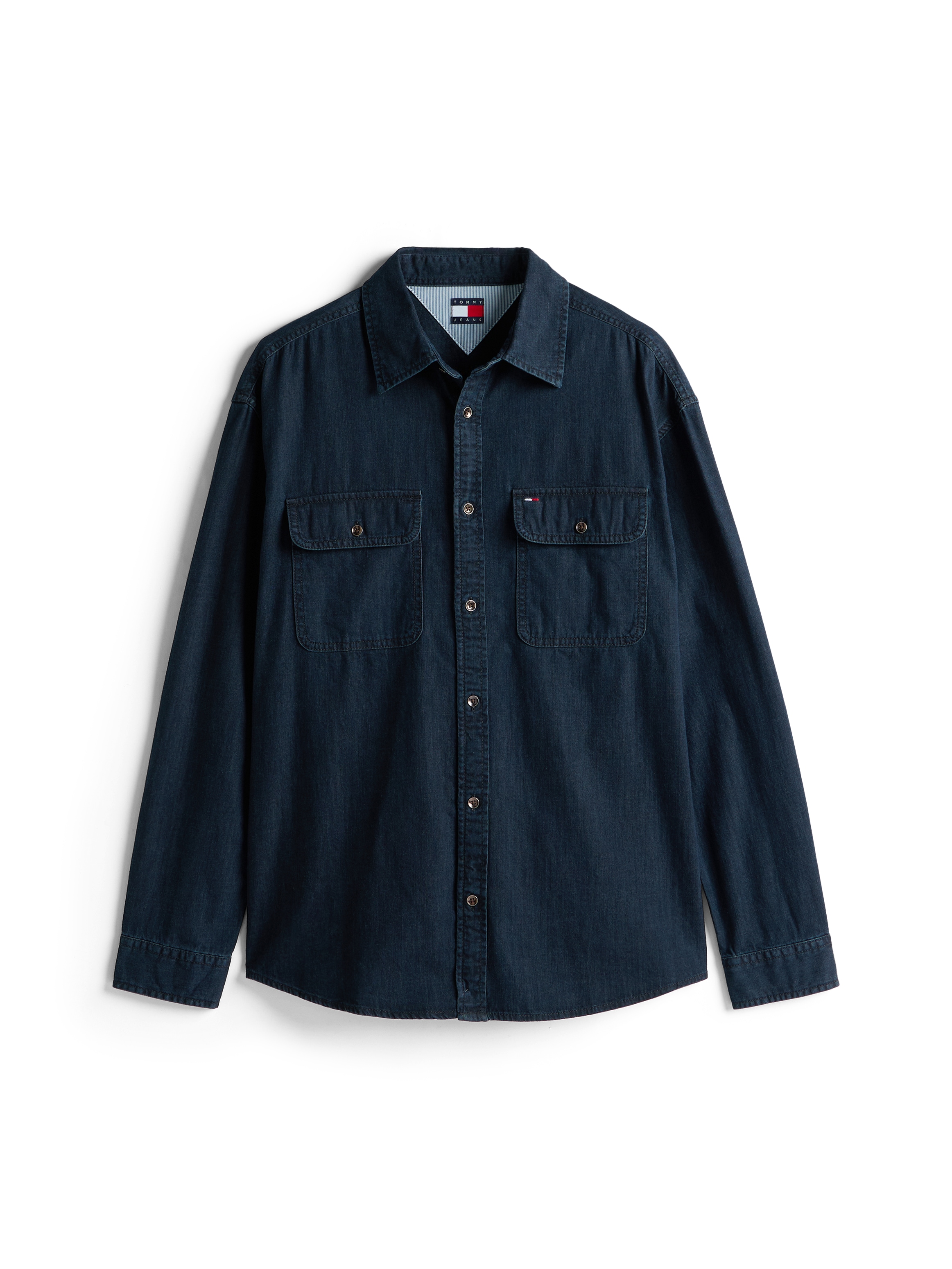 Tommy Jeans Jeanshemd »RELAXED DENIM SHIRT«, Relaxed fit mit Rundhalsausschnitt
