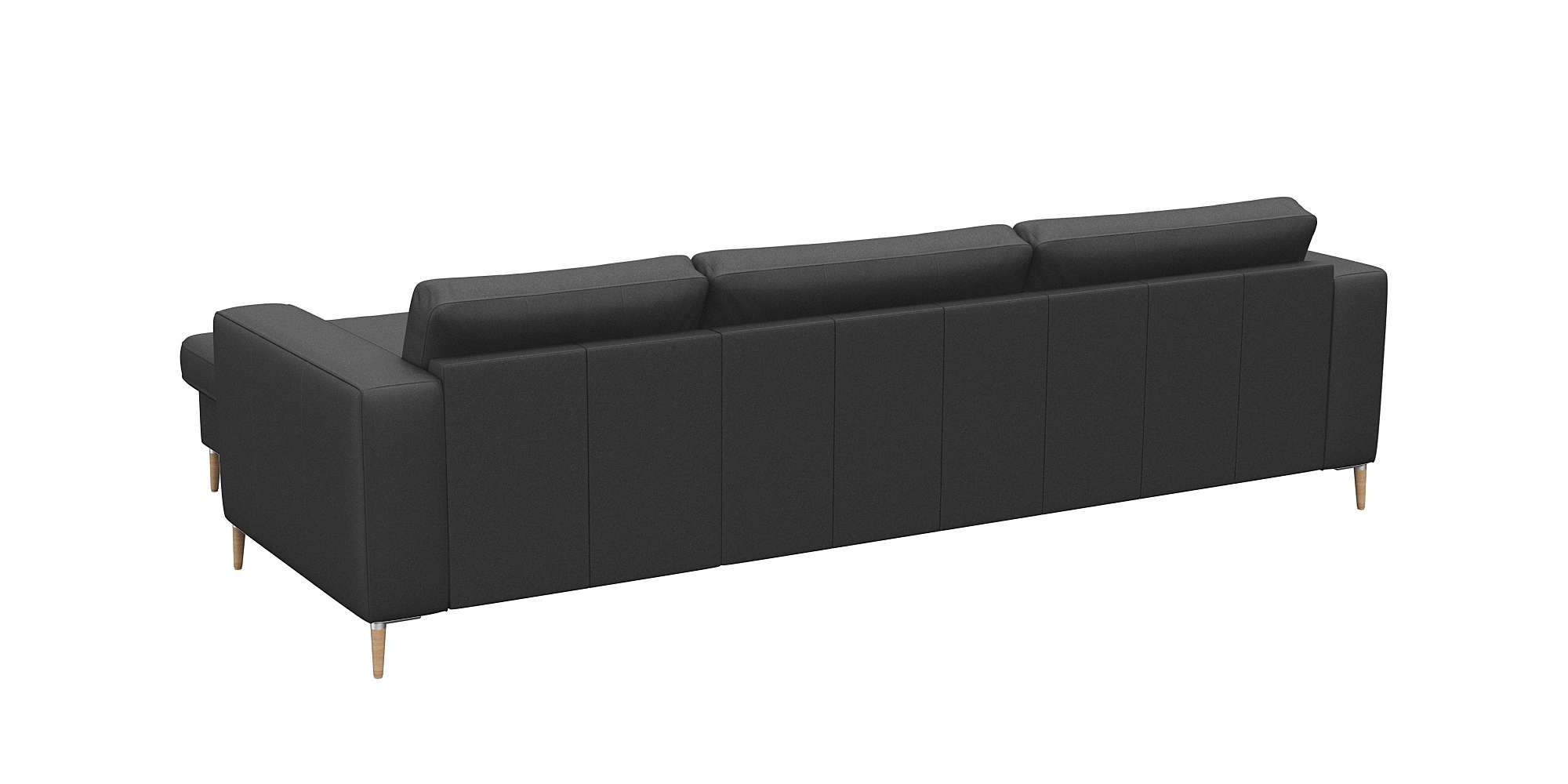 FLEXLUX Ecksofa »Fiore, super Sitzkomfort durch Kaltschaum im Sitz, L-Form«, breite Armlehnen, Kaltschaum, Füße Alu+ Eiche