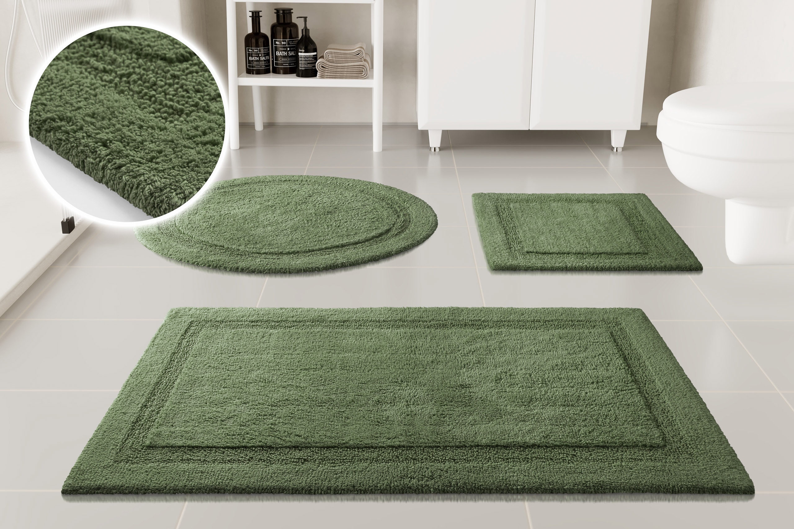 OTTO home Badematte "Meellor, uni, viele Farben, Badvorleger, Badezimmer Teppich" Höhe 20 mm rutschhemmend beschichtet fußbodenheizungsgeeignet Badteppich, getuftet, modern, Uni, antirutsch, flauschig, Baumwolle