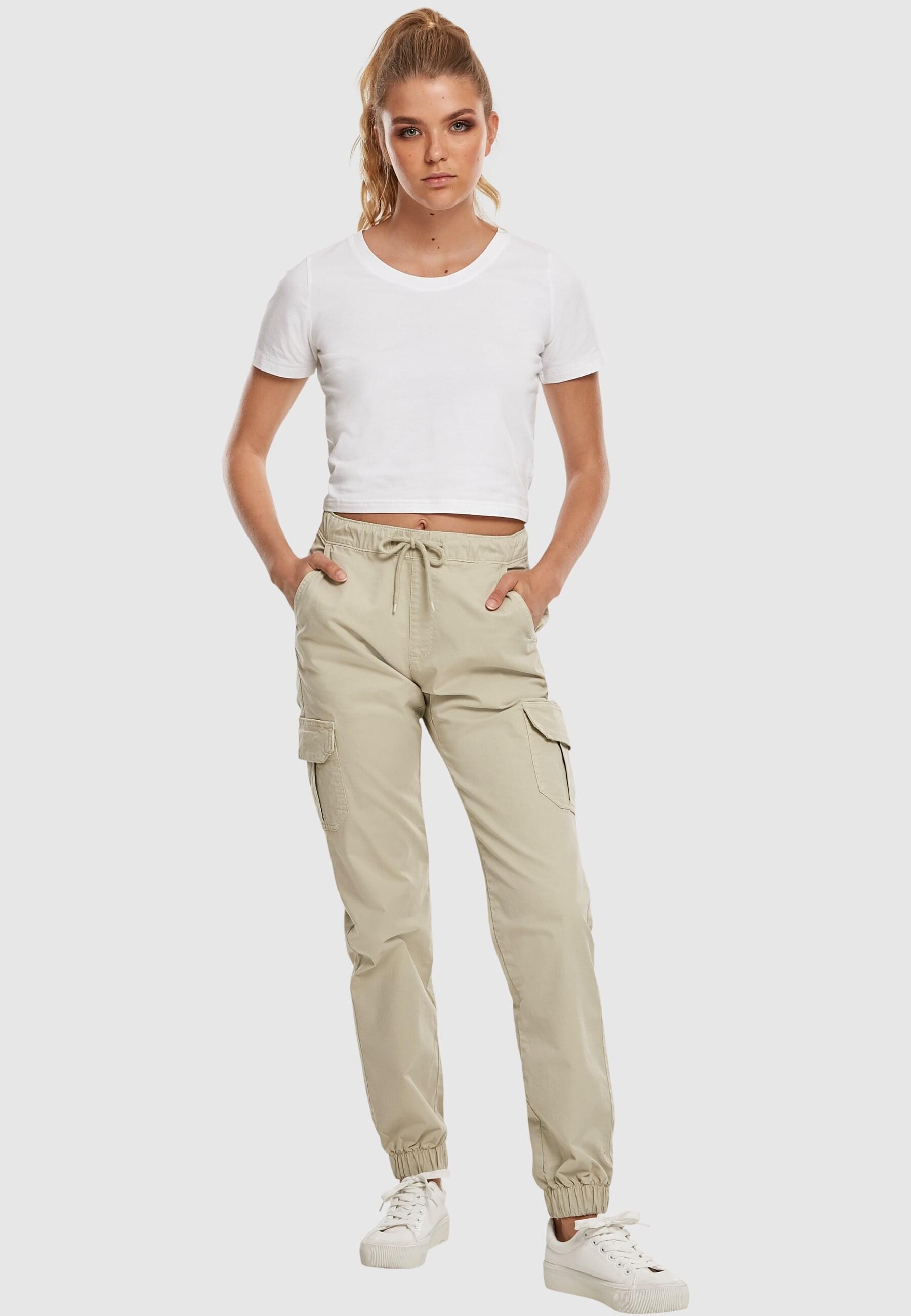 URBAN CLASSICS Cargohose »Urban Classics Damen Ladies High Waist Cargo Jogging Pants«, (1 tlg.)