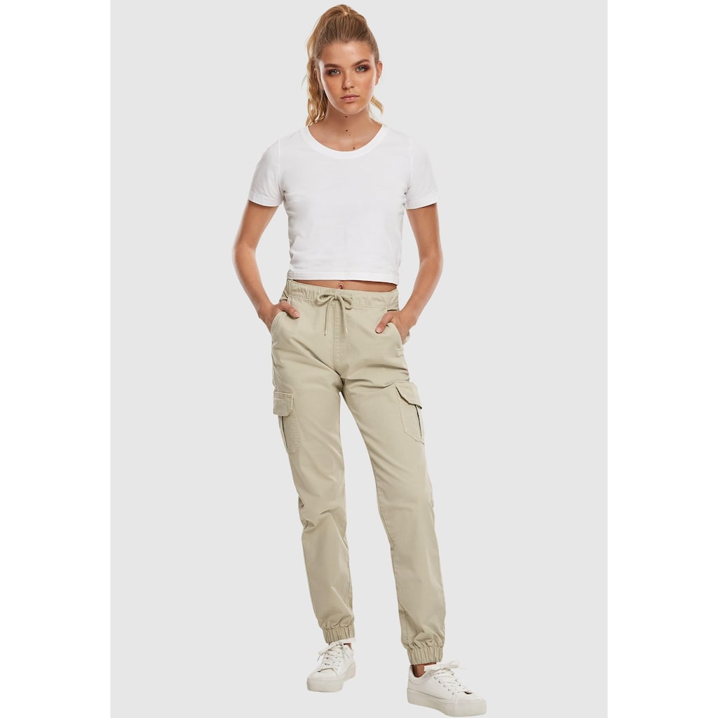 URBAN CLASSICS Cargohose »Urban Classics Damen Ladies High Waist Cargo Jogging Pants«, (1 tlg.)