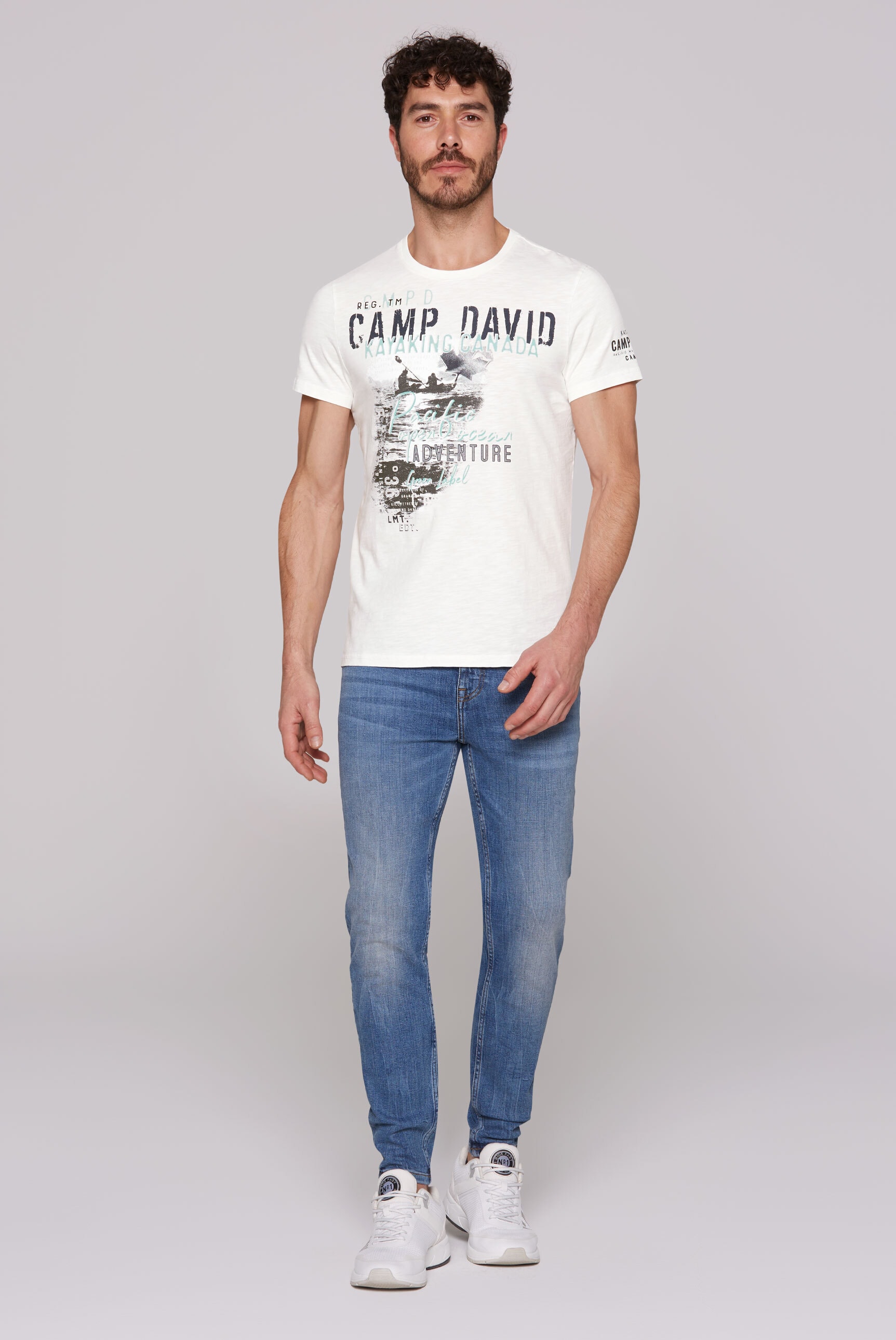 CAMP DAVID Rundhalsshirt, aus Baumwolle