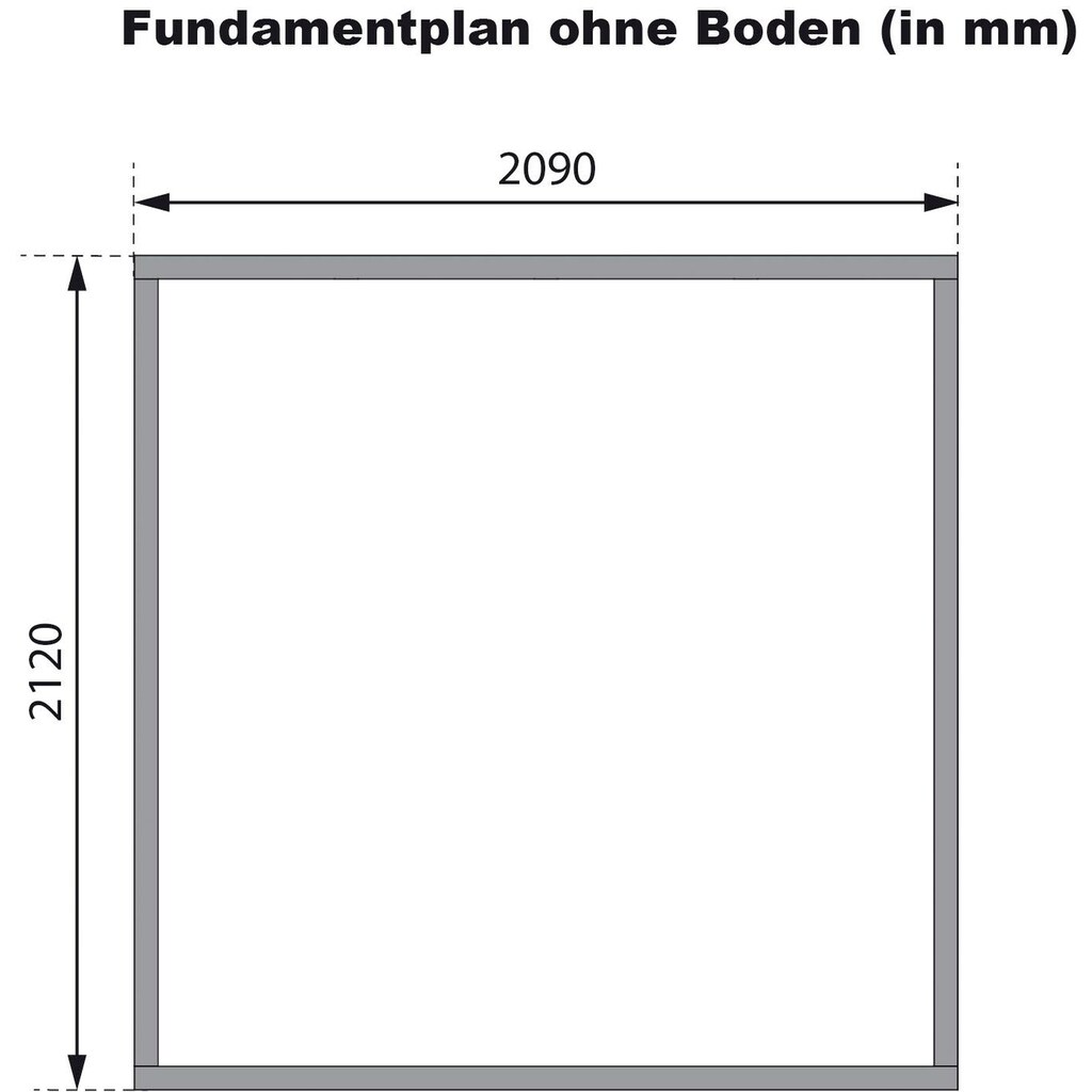 Karibu Gartenhaus »"Jupiter A"«, naturbelassen/anthrazit