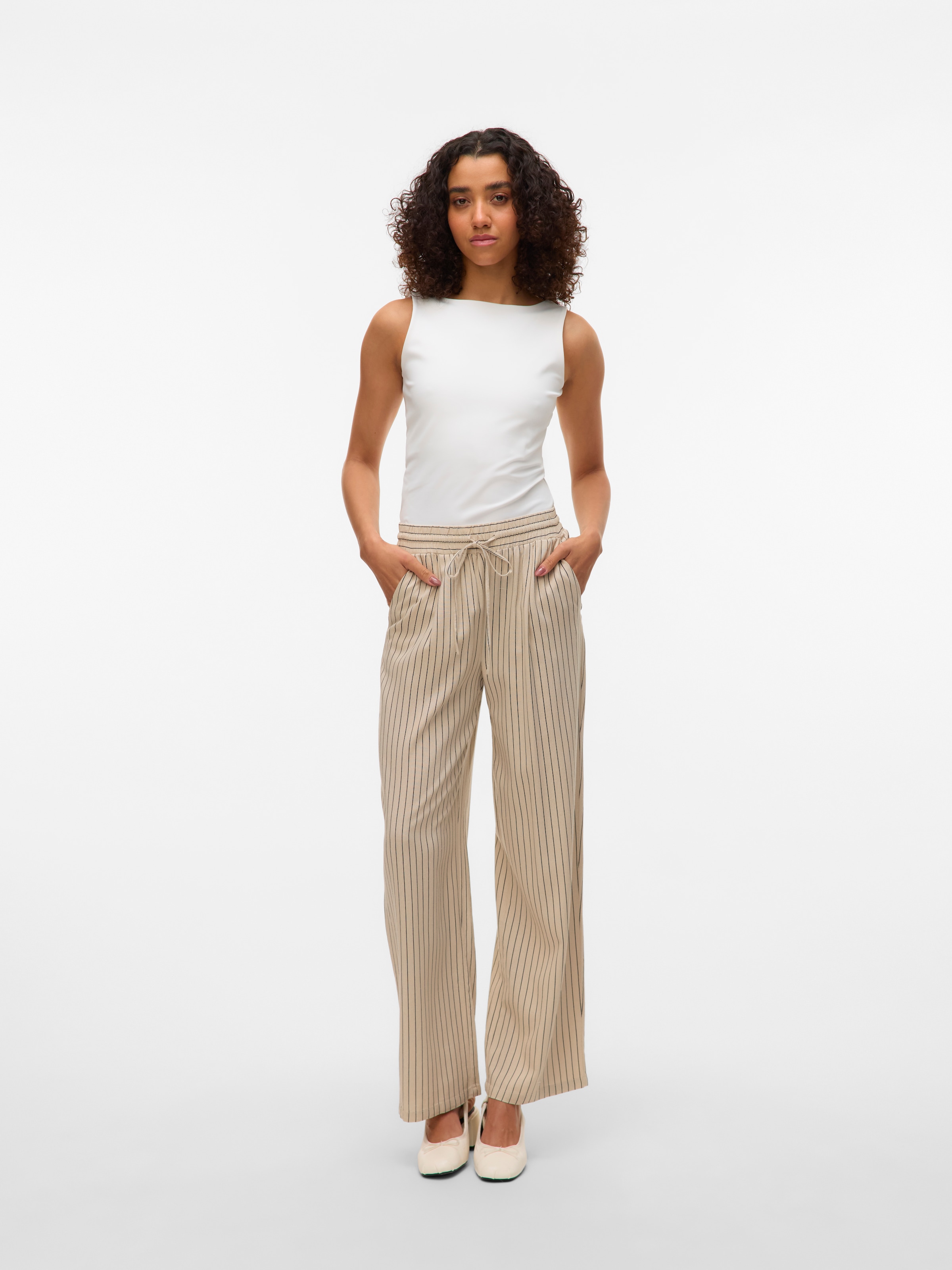 Vero Moda Schlupfhose »VMJESMILO WIDE PANTS GA NOOS«, mit Leinen