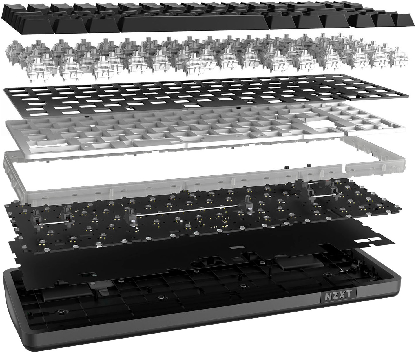 NZXT Gaming-Tastatur »Function Elite MiniTKL«, (Anpassbare Höhe-Fn-Tasten-USB-Anschluss-Profil-Speicher-Profil-Speicher)