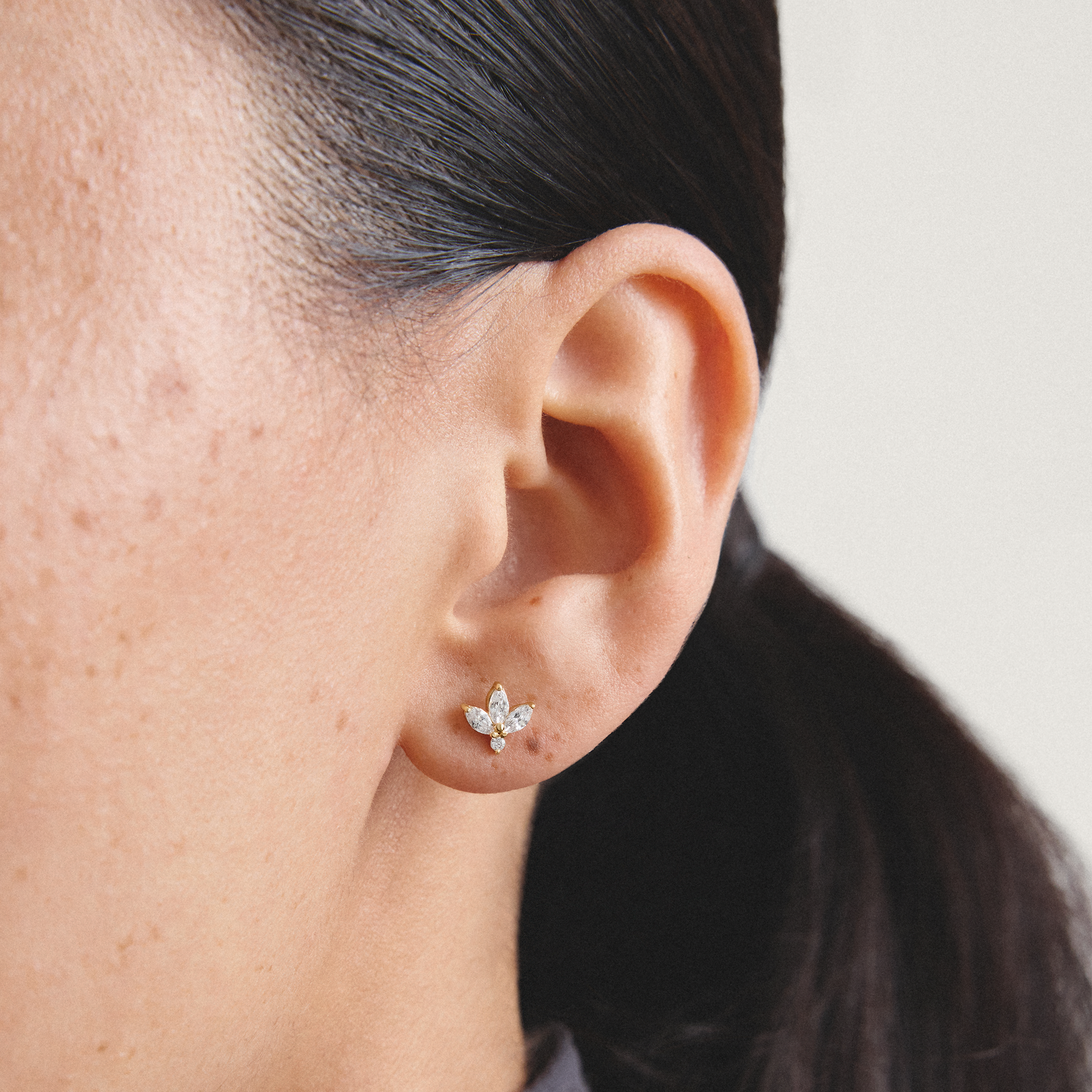 THOMAS SABO Paar Ohrstecker »Blüten-Optik gelbgoldfarben« mit Zirkonia (synth.)