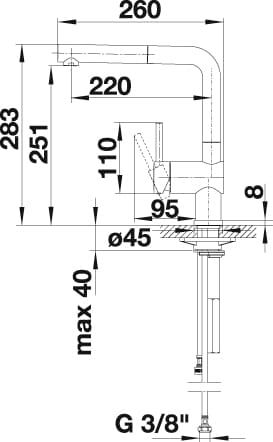 Blanco Küchenarmatur »LINUS-S Hebel links«, Hochdruck, mit ausziehbarem Auslauf