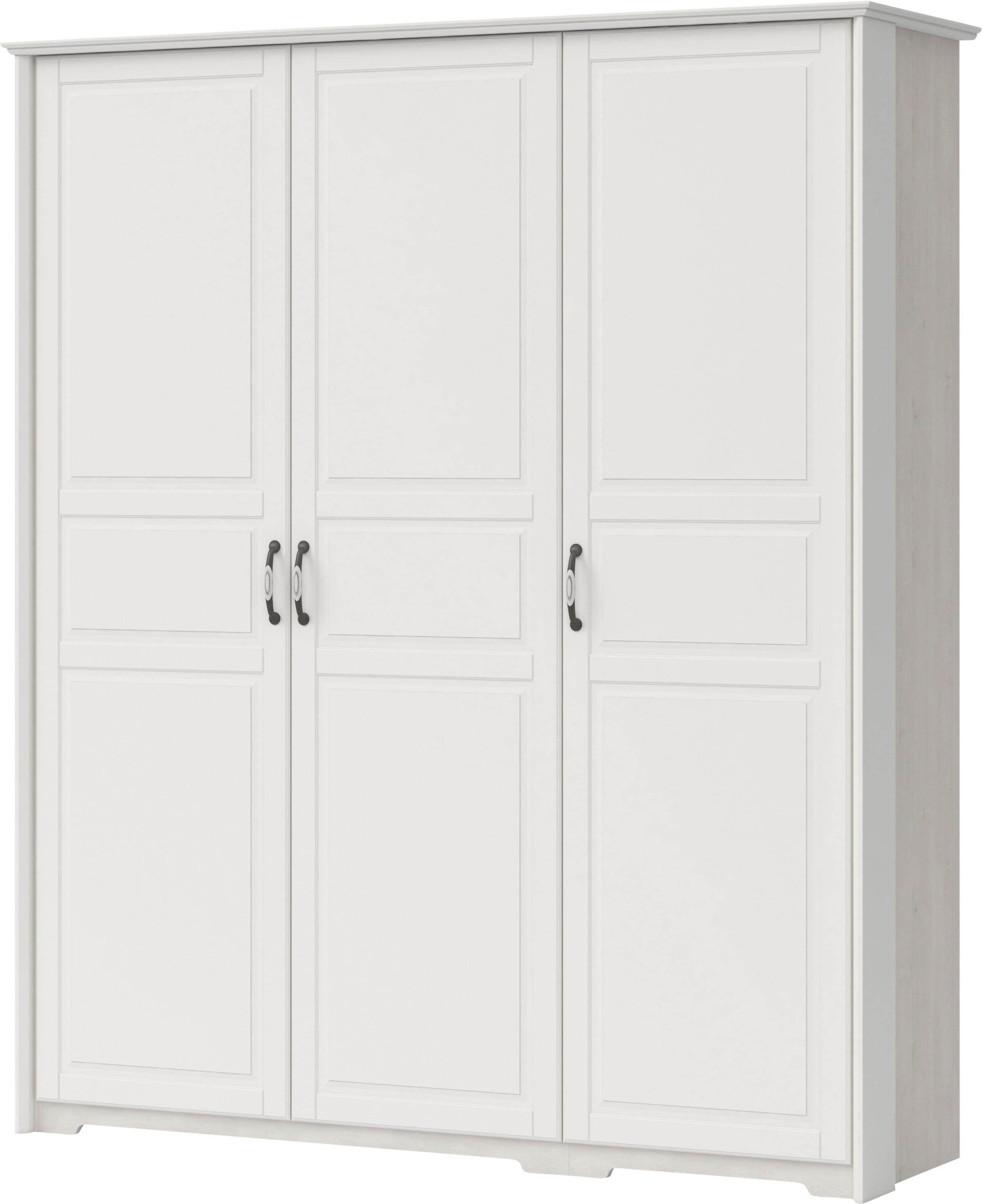 OTTO home Kleiderschrank "Evergreen, wahlweise in 3 Breiten, Höhe 224cm" besonders dekorierter Metallgriff, Kasettenoptik in der Front, im klassischen Landhausstil,FSC-zertifiziert,hochwertige UV Lackierung