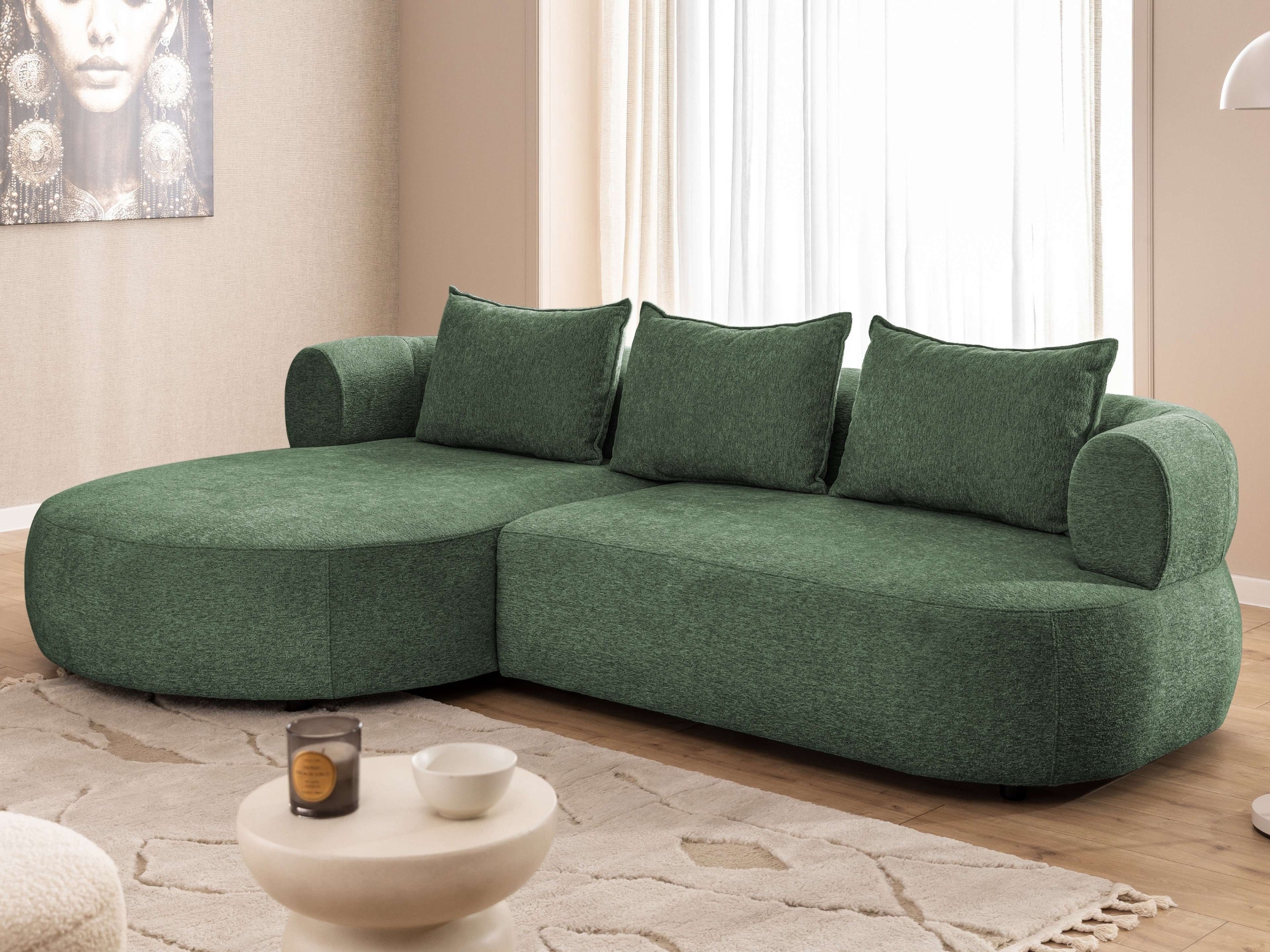 Home affaire Ecksofa "LUSSAC L-Form Design-Sofa mit Zierkissen, Maße B/T/H: günstig online kaufen