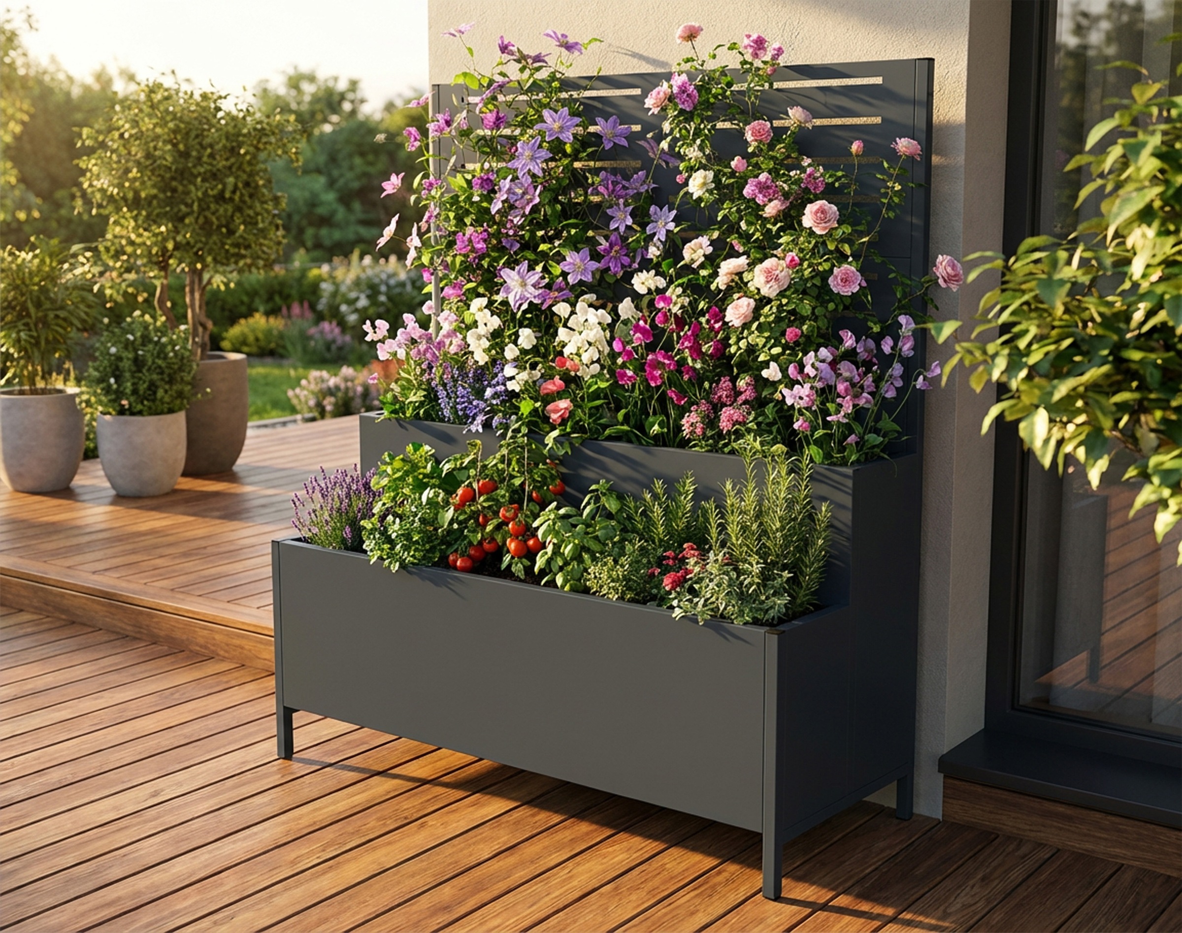 WESTMANN Pflanzkübel »Dekora 5« BxTxH: 90x40x120 cm, mit Rankgitter