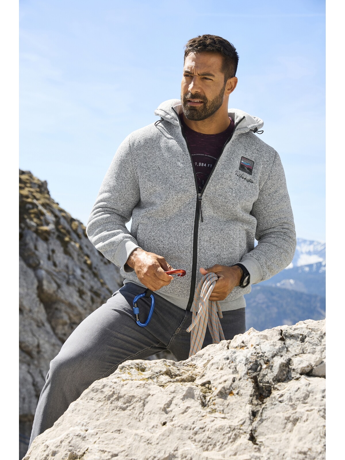 Jan Vanderstorm Sweatjacke »Strickfleecejacke NORVID«