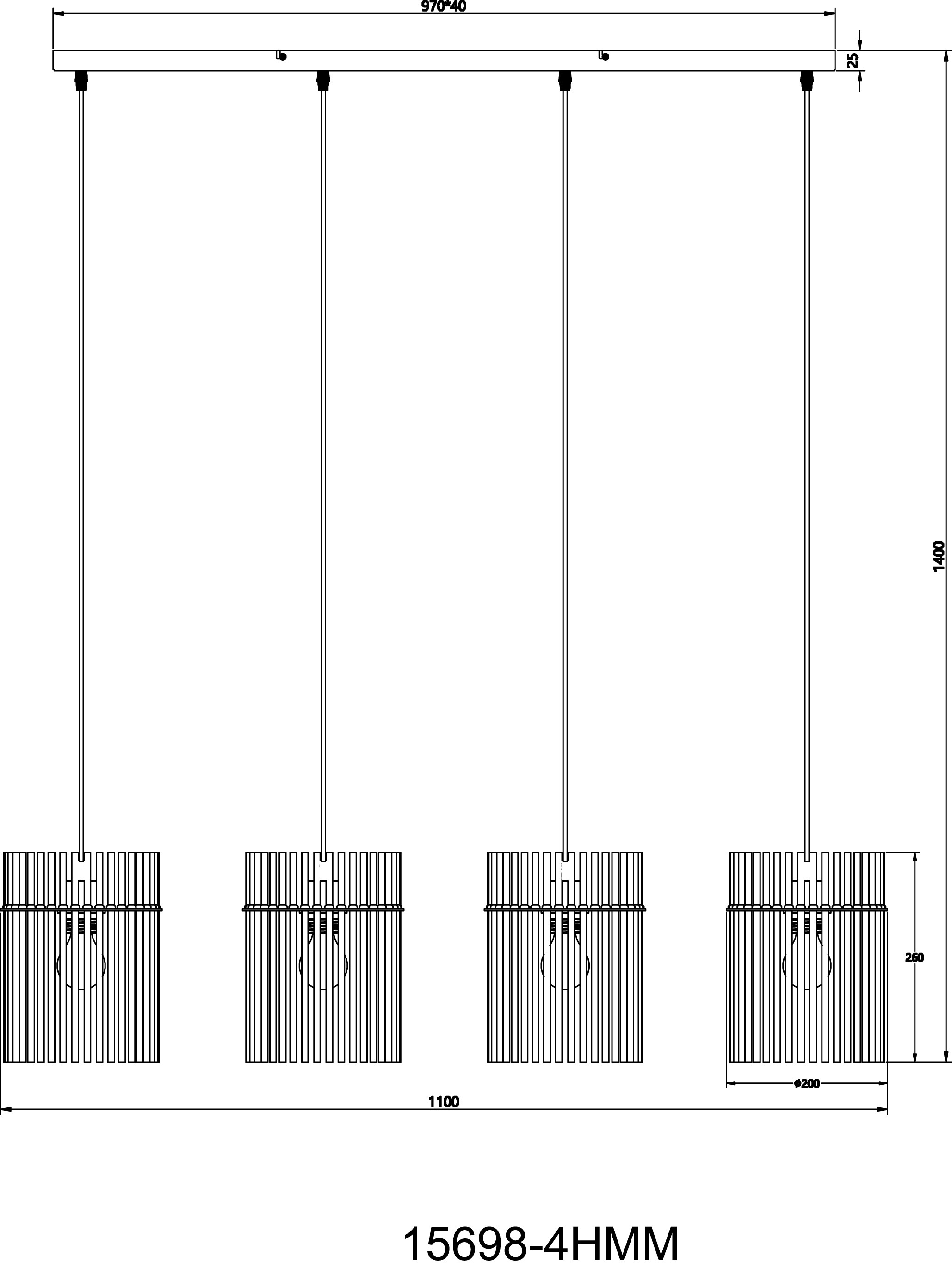 GLOBO LIGHTING Hängeleuchte »GORLEY« E27 1 Stk. Hängelampe Glasstäbe bunt klar verlaufend elegant Wohnzimmer Esszimmer