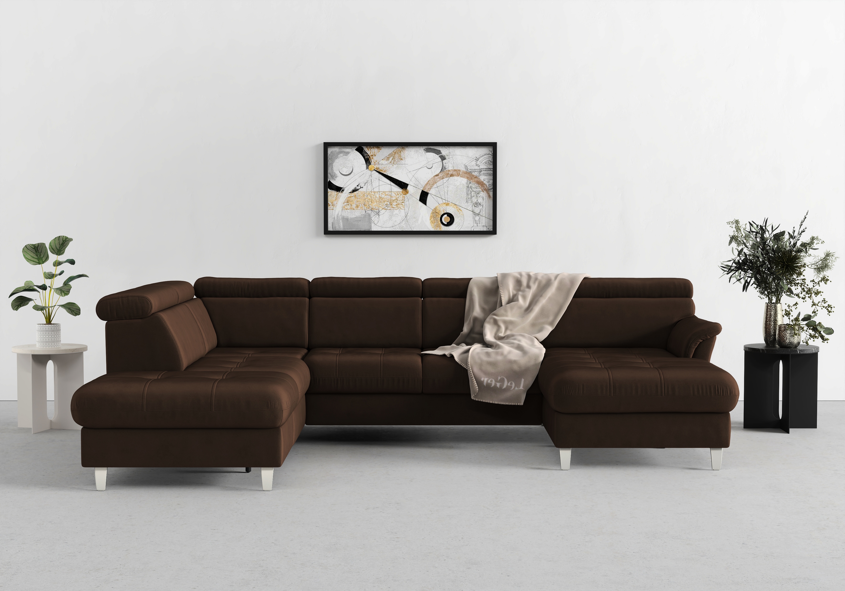 sit&more Wohnlandschaft "Marano U-Form" inklusive Kopfteilverstellung, optional Schlaffunktion & Bettkasten