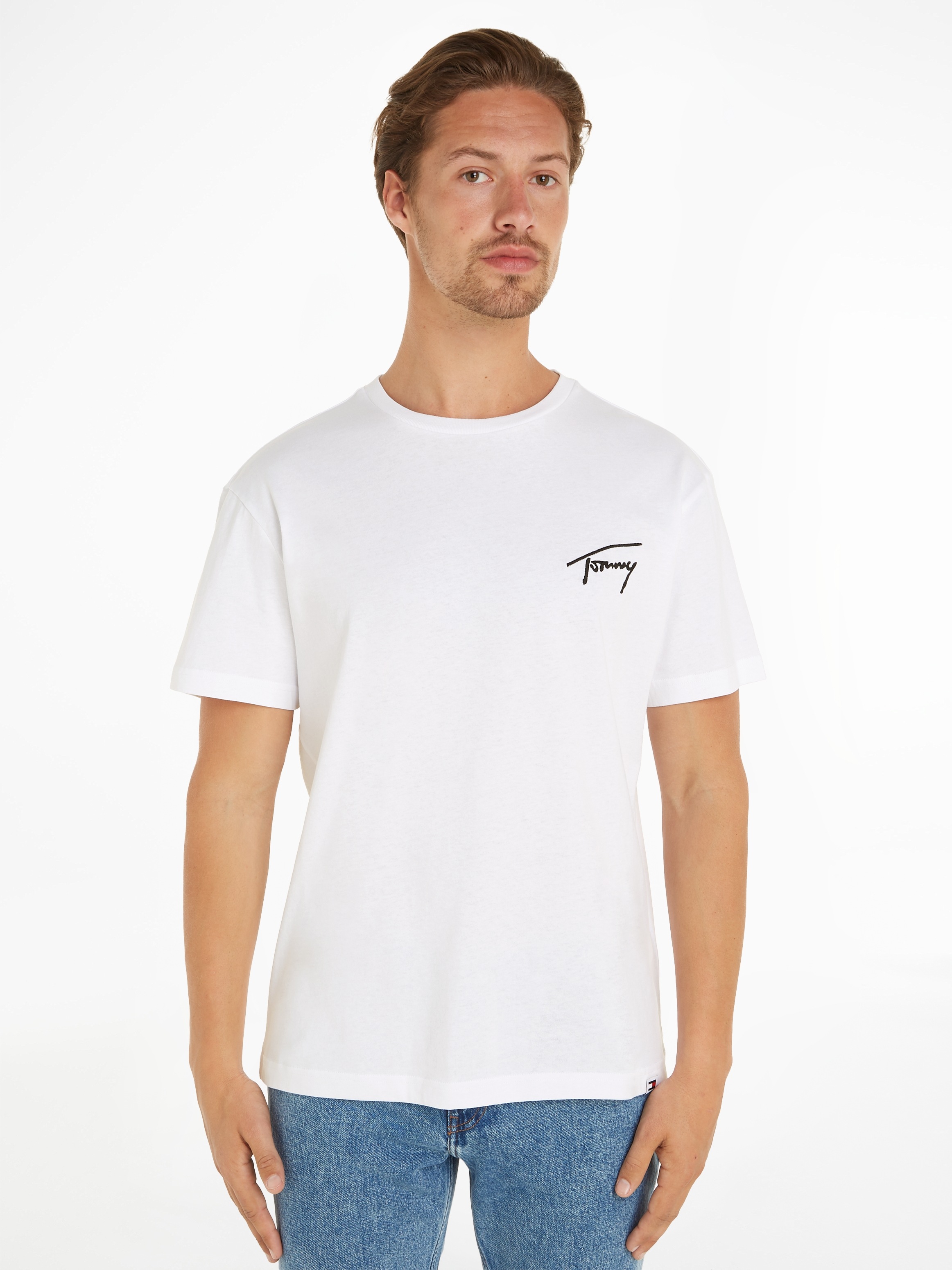 Tommy Jeans T-Shirt "TJM REG SIGNATURE TEE EXT", mit aufgesticktem Signatur günstig online kaufen