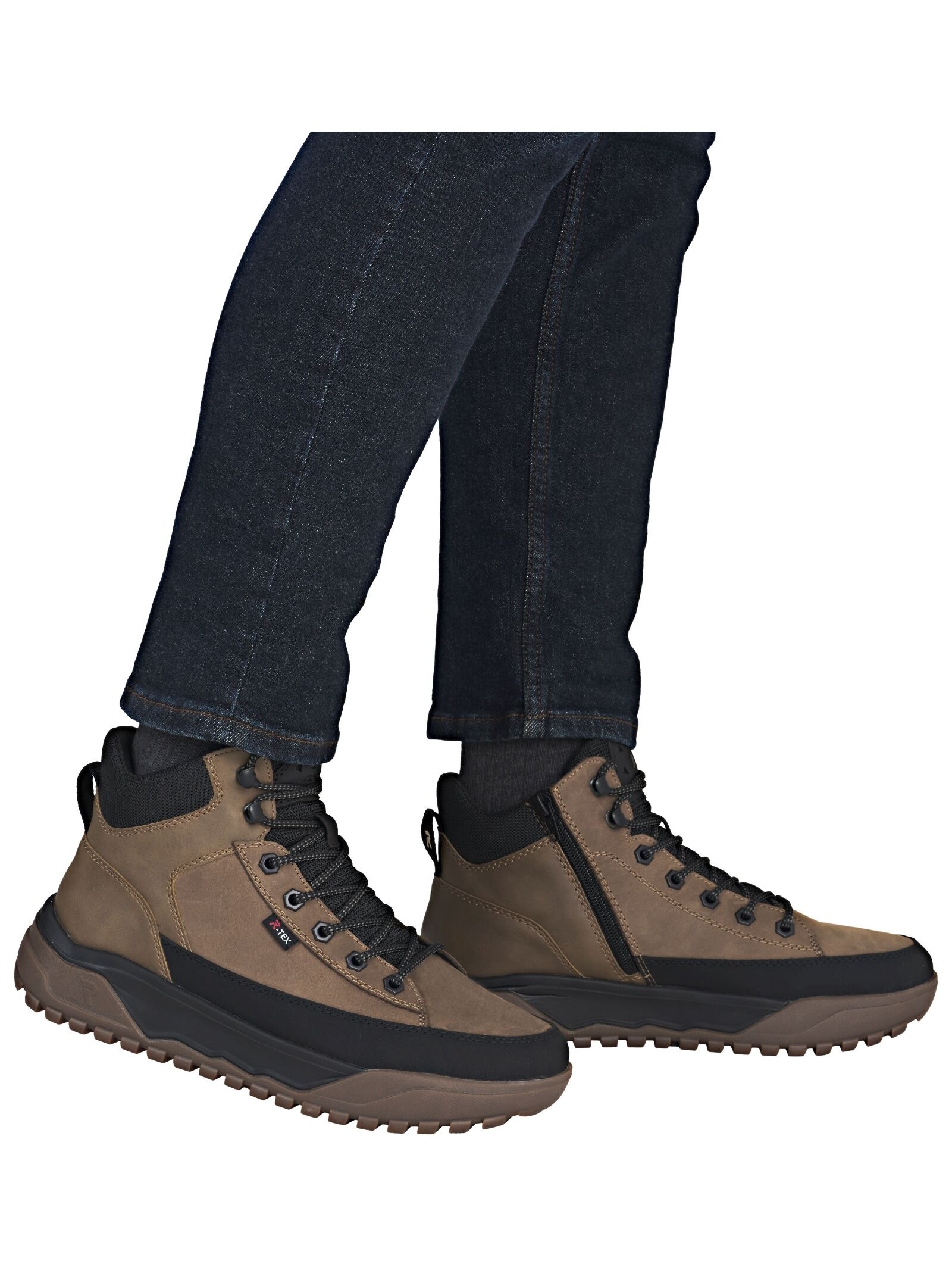 Schnürstiefelette RIEKER "Rieker Stiefelette Lederimitat", Herren, Gr. 44, schwarz, braun, Lederimitat, Schuhe Schnürstiefelette 2