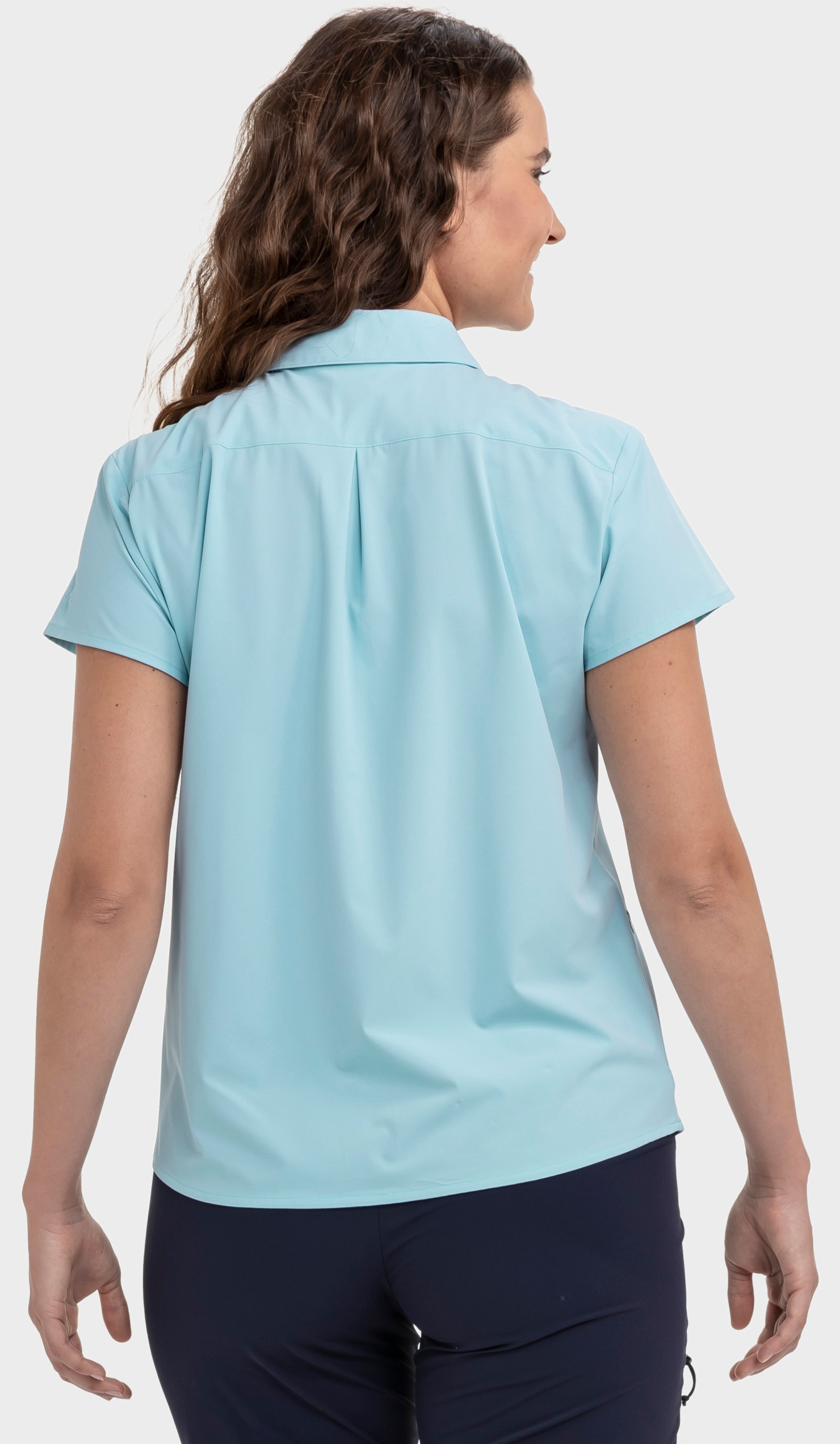 Funktionsbluse SCHÖFFEL "Blouse Style Dooser WMN", Damen, Gr. 40, tidal wave, Obermaterial: 85% Polyester, 15% Elasthan, Blusen, sportliche Passform, für Trekking und Outdoor, sportlicher Stil 3