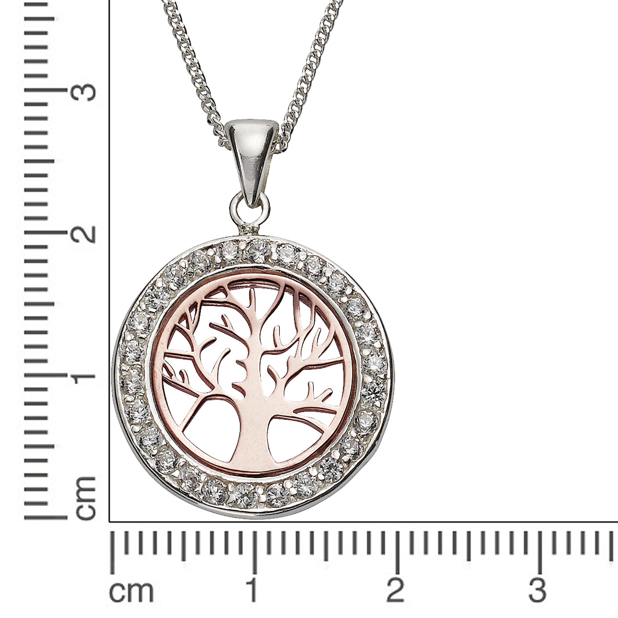 Zeeme Kette mit Anhänger »Silber 925 zweifarbig mit Lebensbaum-Motiv«