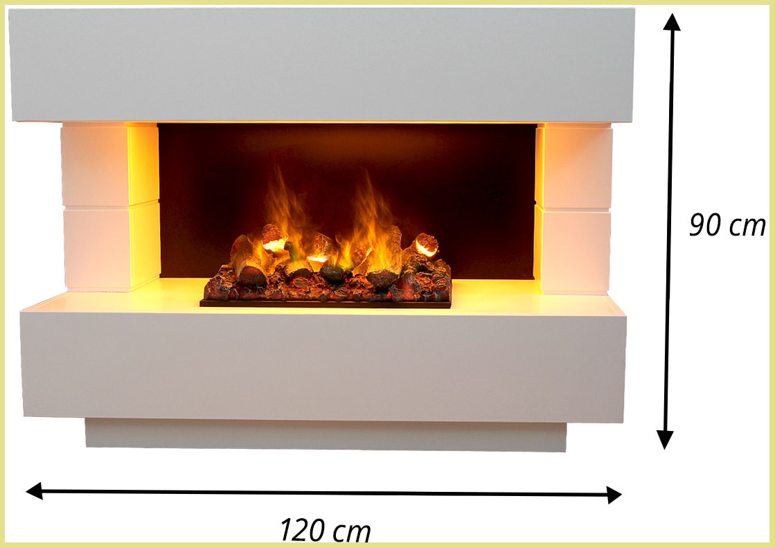 GLOW FIRE Elektrokamin »Glow Fire Kant OMC 500«, Wasserdampfkamin mit 3D Feuer mit integriertem Knistereffekt