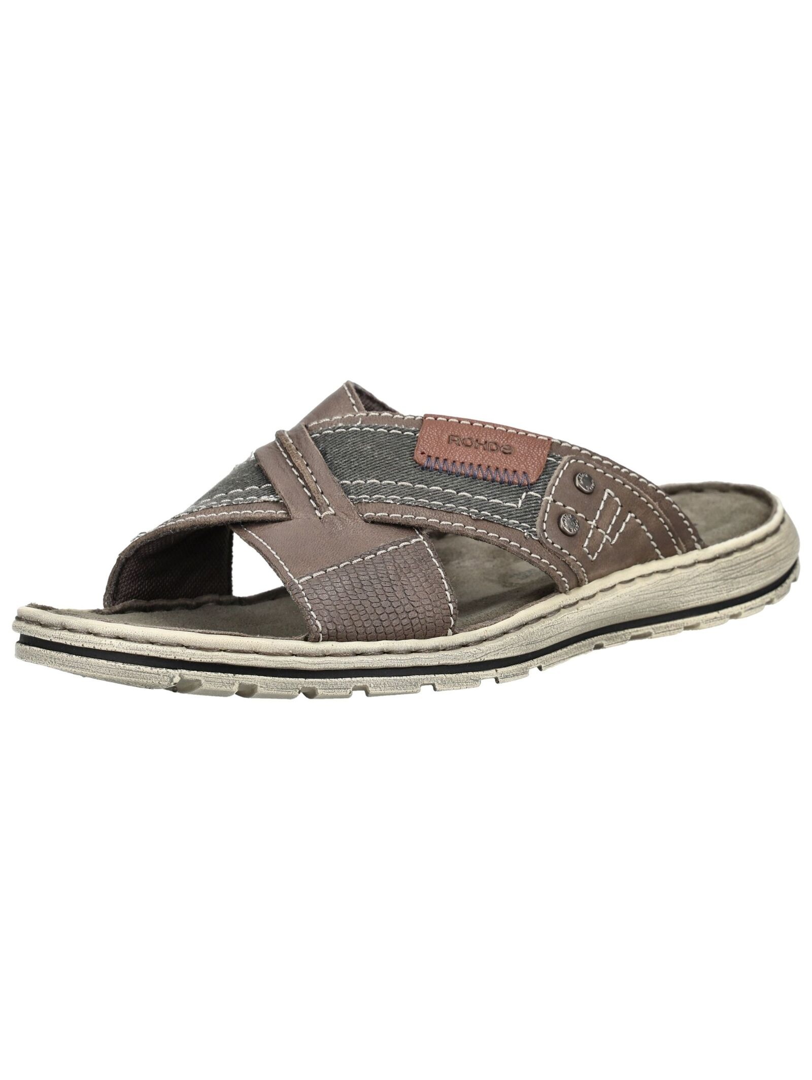 ROHDE Herren Pantolette "Rohde Pantoletten Veloursleder", Gr. 42, braun, Veloursleder, Schuhe