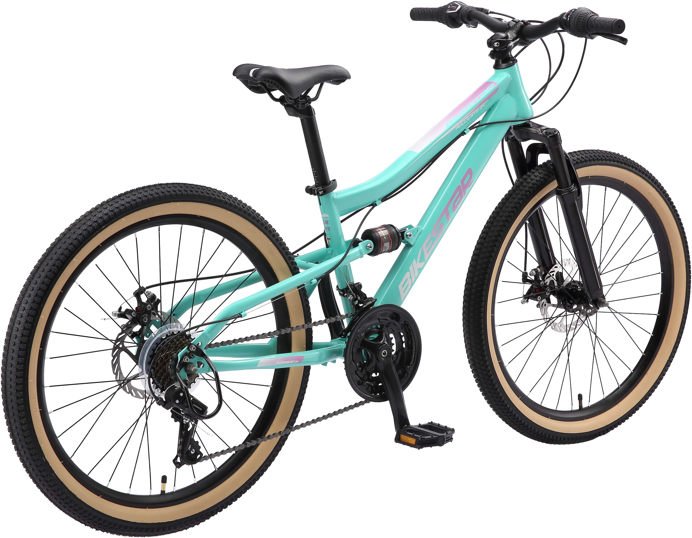 Bikestar Jugendfahrrad, 21 Gang, Shimano, RD-TY21 Schaltwerk, Kettenschaltung