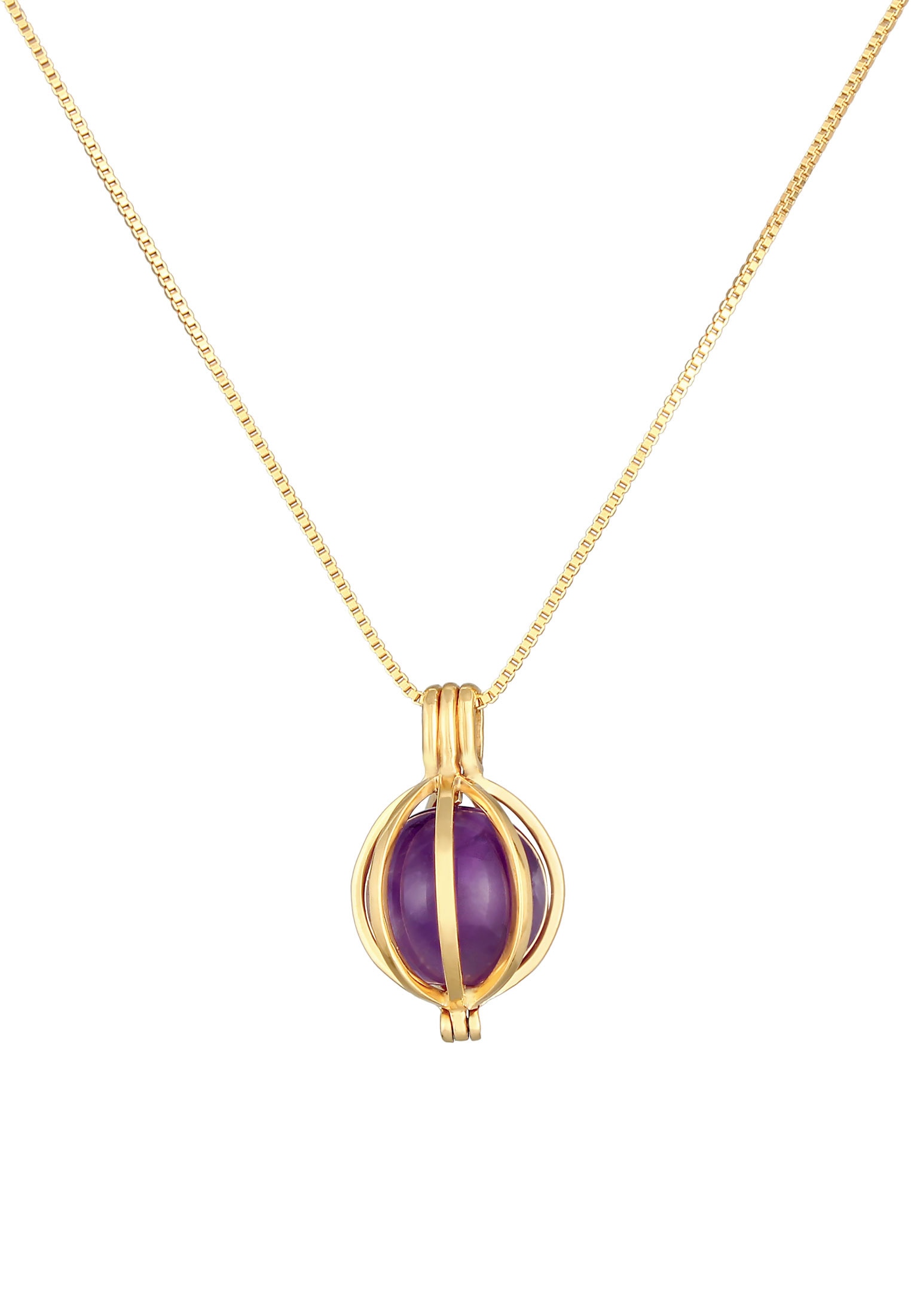 Elli Premium Silberkette »Halskette Amethyst Kugel Energie Anhänger 925 Silber«
