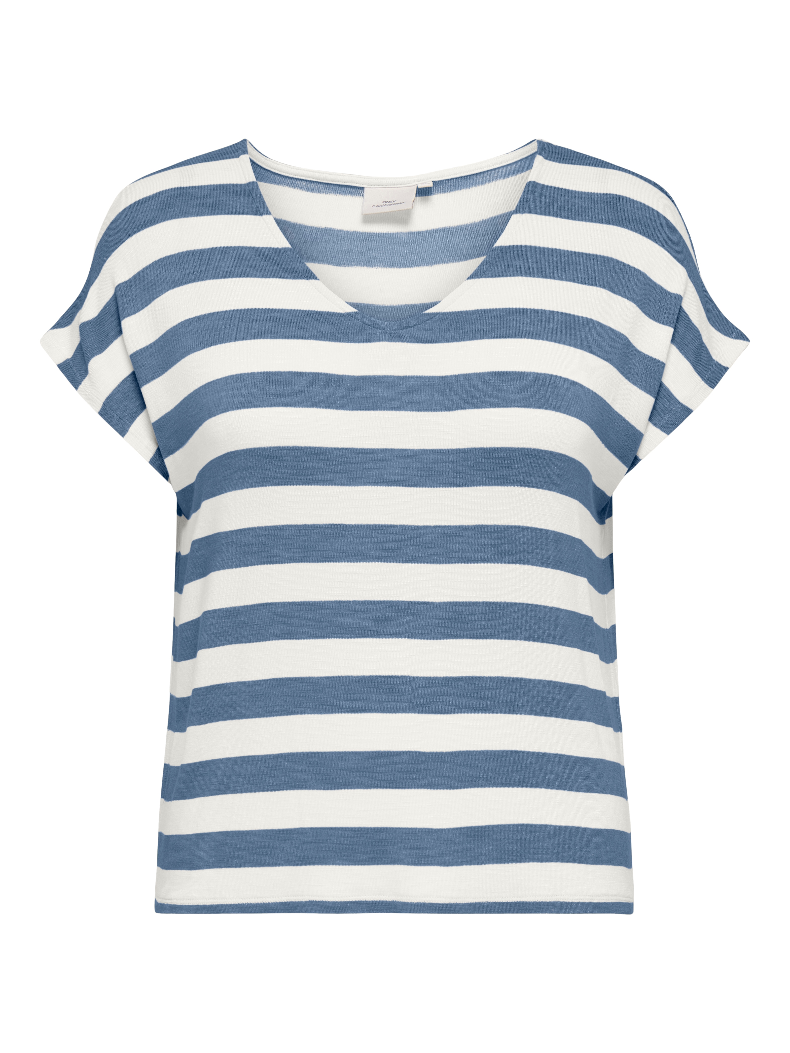 ONLY CARMAKOMA V-Shirt "CARLIRA LIFE S/S V-NECK TOP JRS NOOS" Viskosemischung, regular fit