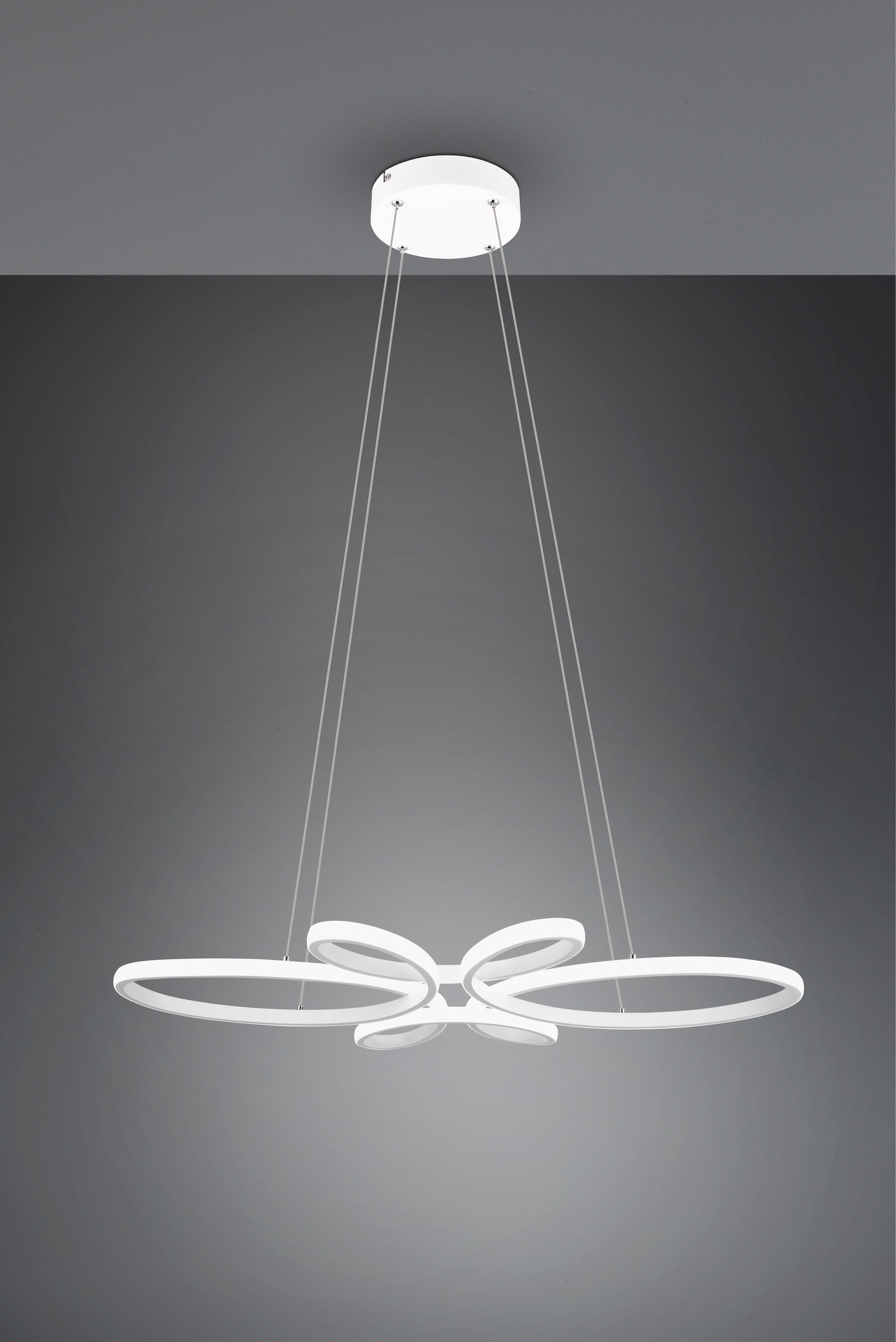 TRIO Leuchten LED Pendelleuchte »FLY, Hängelampe LED 32W 3900 Lumen kaltweiß 4000K 3-Stufen dimmbar«, 1 flammig, Leuchtmittel LED-Board | LED fest integriert, höhenverstellbar: max 150cm, Maße 83x45 cm, Hängeleuchte Küche Wohnen