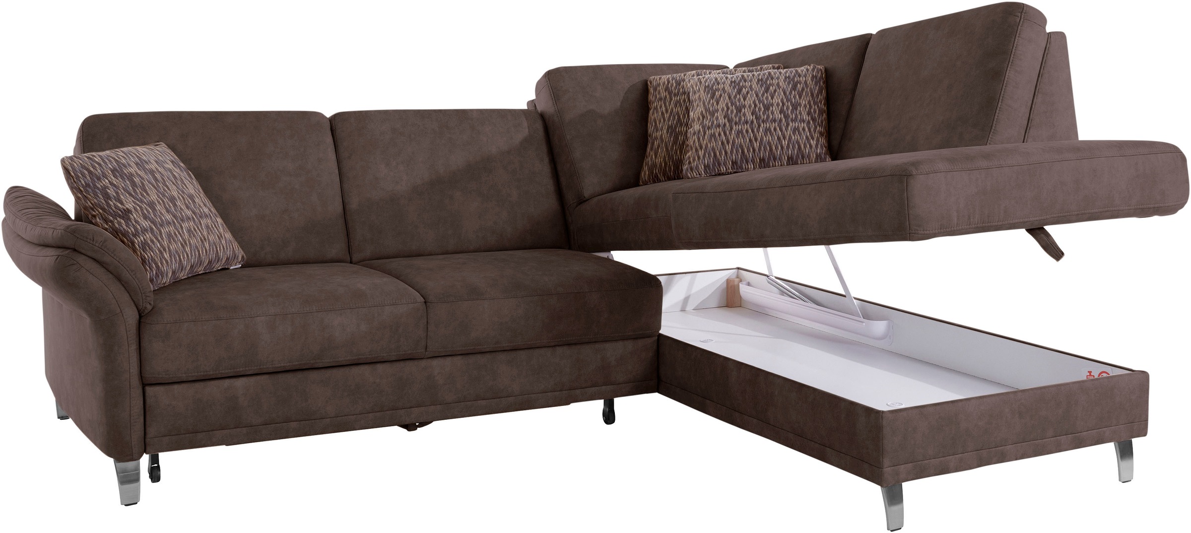sit&more Ecksofa »Clio L-Form«, wahlweise mit Bettfunktion und Bettkasten, inklusive Federkern