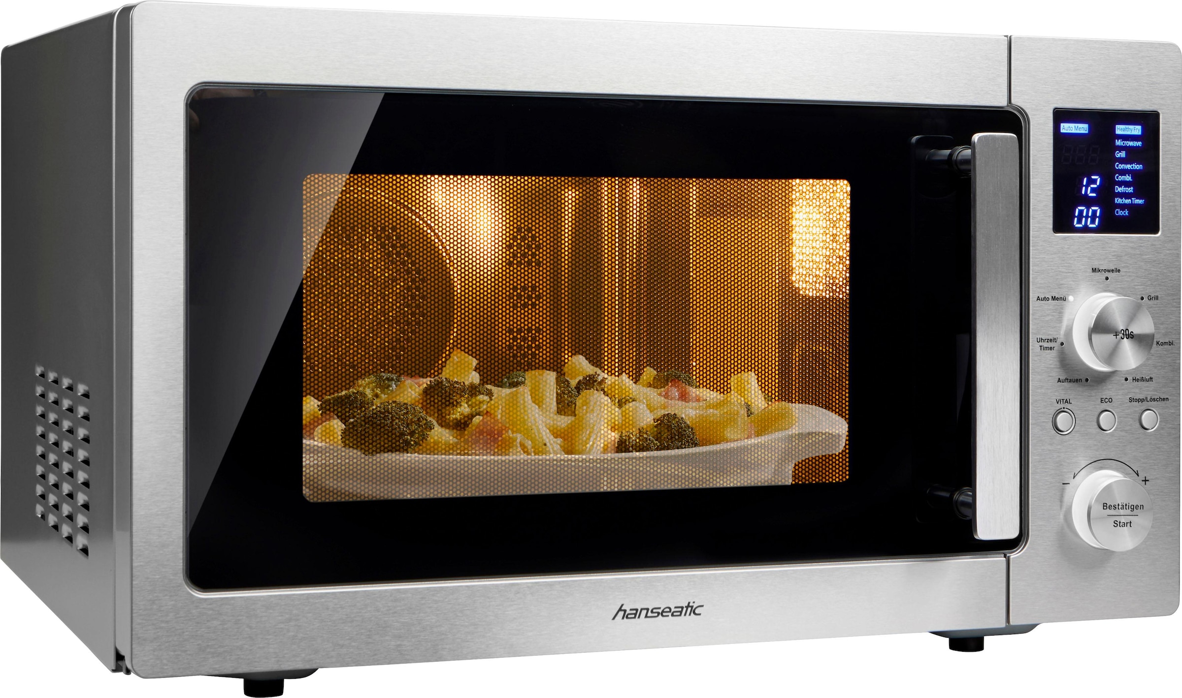 Hanseatic Mikrowelle »15896546«, Grill und Heißluft, 900 W, 3-in-1 Gerät, 4 Kombinationsprogramme