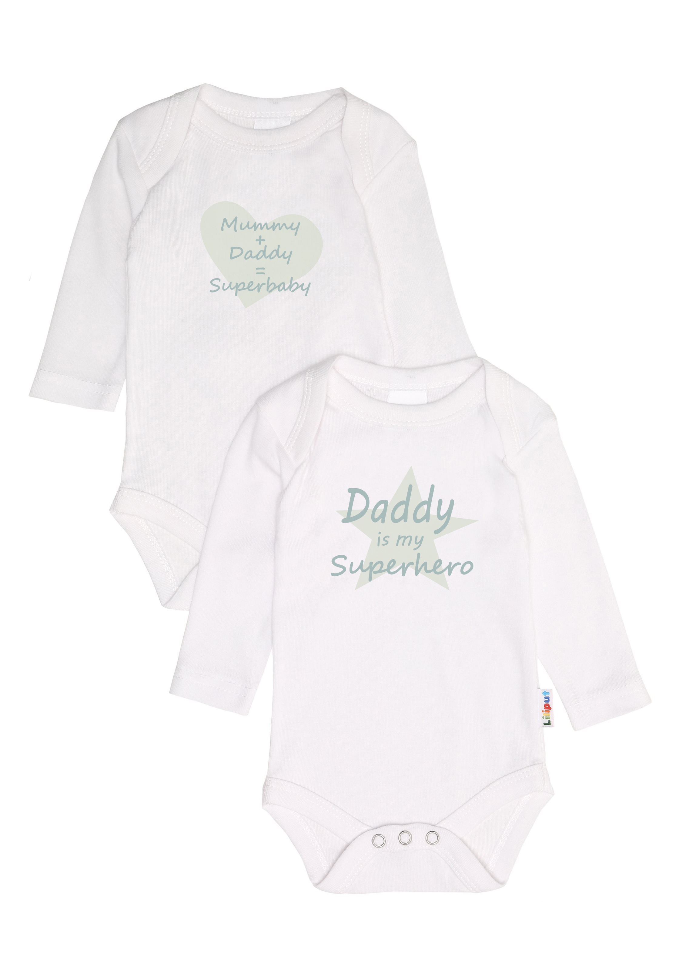 Body LILIPUT "Superhero / Superbaby", Jungen, Gr. 86/92, EURO-Größen, weiß, 100% Baumwolle, bedruckt, kurz, Rundhals, Bodys Body, mit Druckknöpfen im Schritt