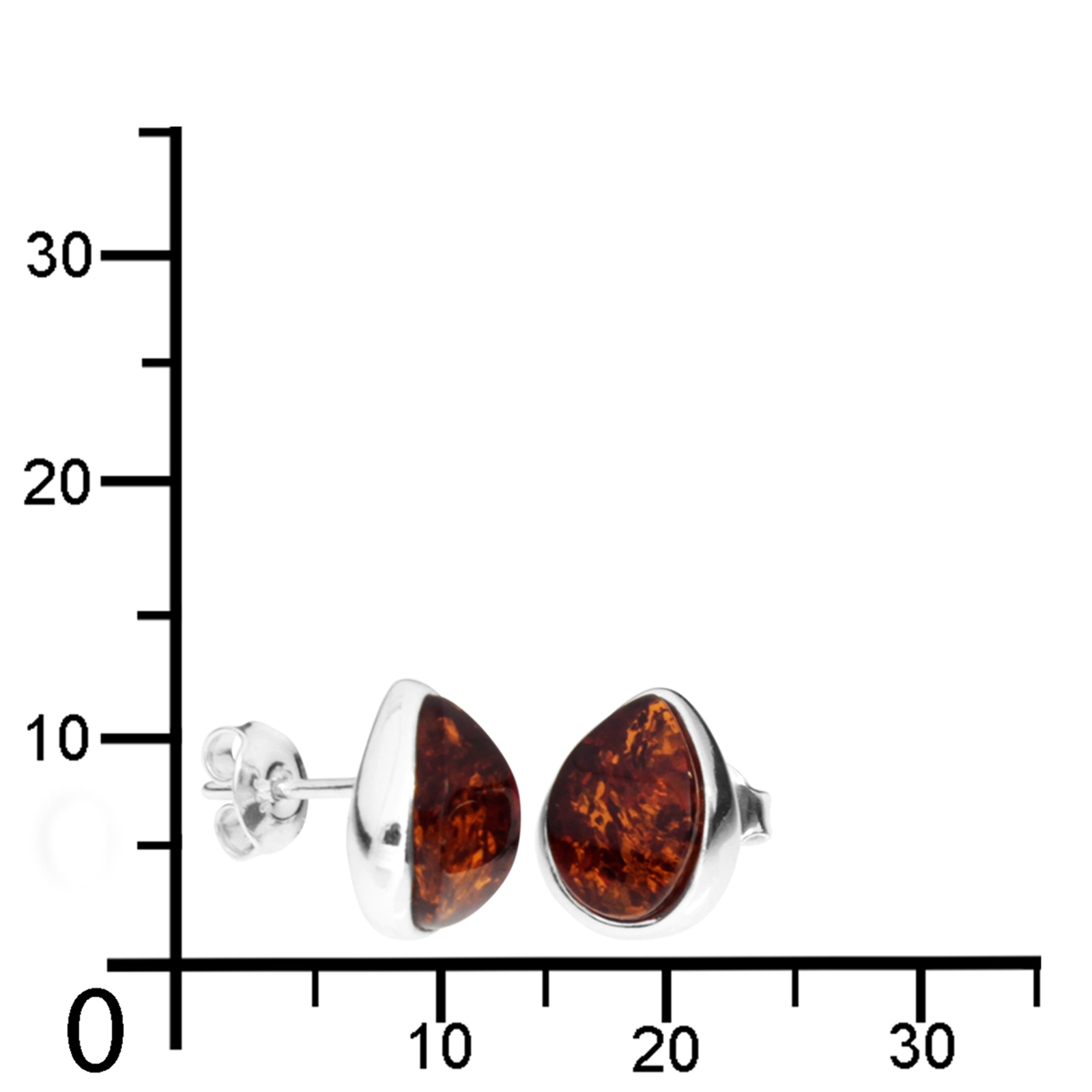 OSTSEE-SCHMUCK Paar Ohrstecker »- Enela - Silber 925/000 - Bernstein«