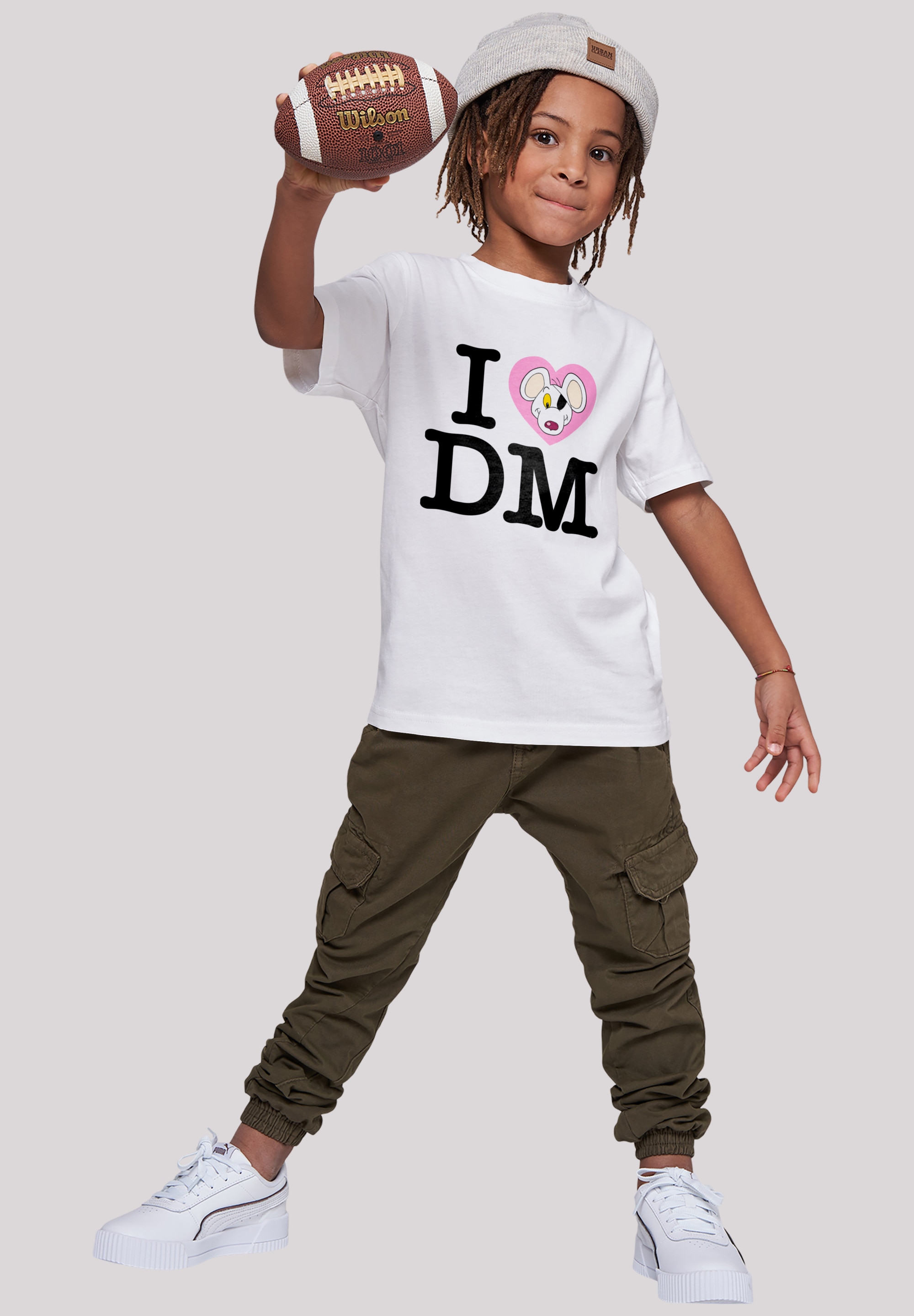 F4NT4STIC T-Shirt »Danger Mouse I Love DM«, Premium Qualität