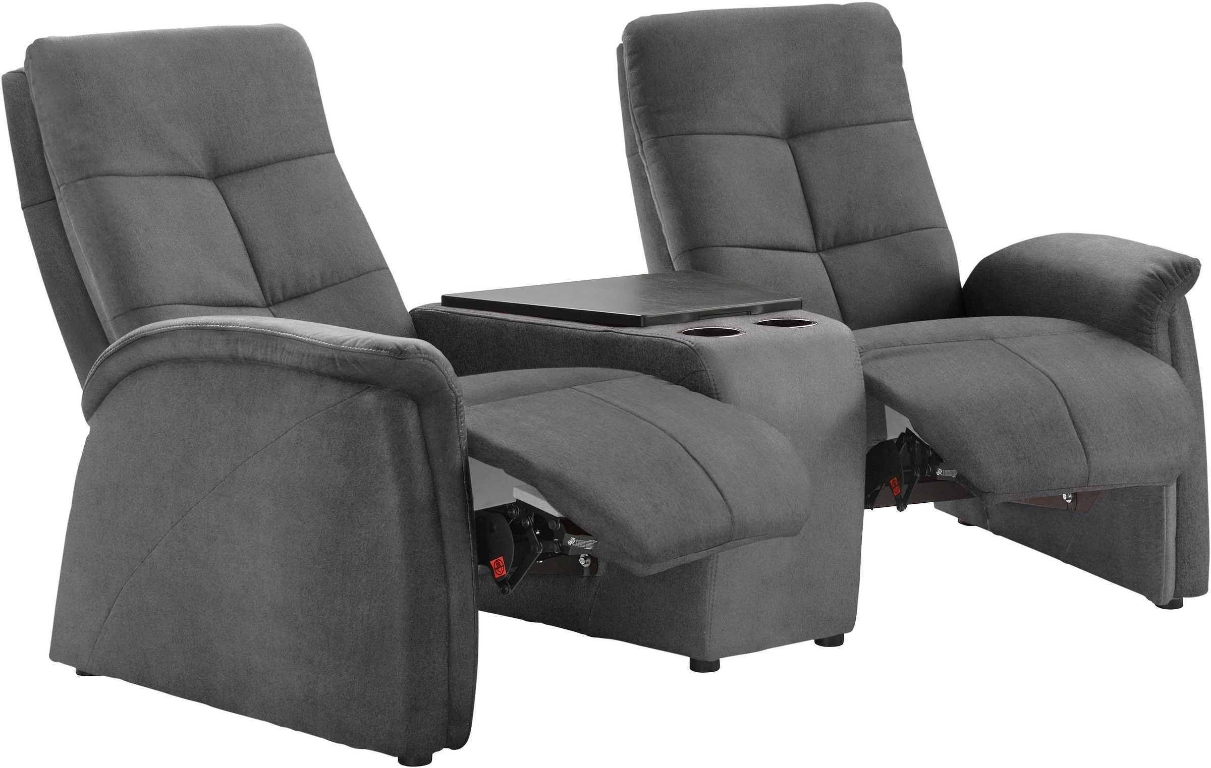 exxpo - sofa fashion 2-Sitzer »Tivoli, Kinosofa mit Relaxfunktion, mit Ablagetisch und Stauraum«, bequem und komfortabel