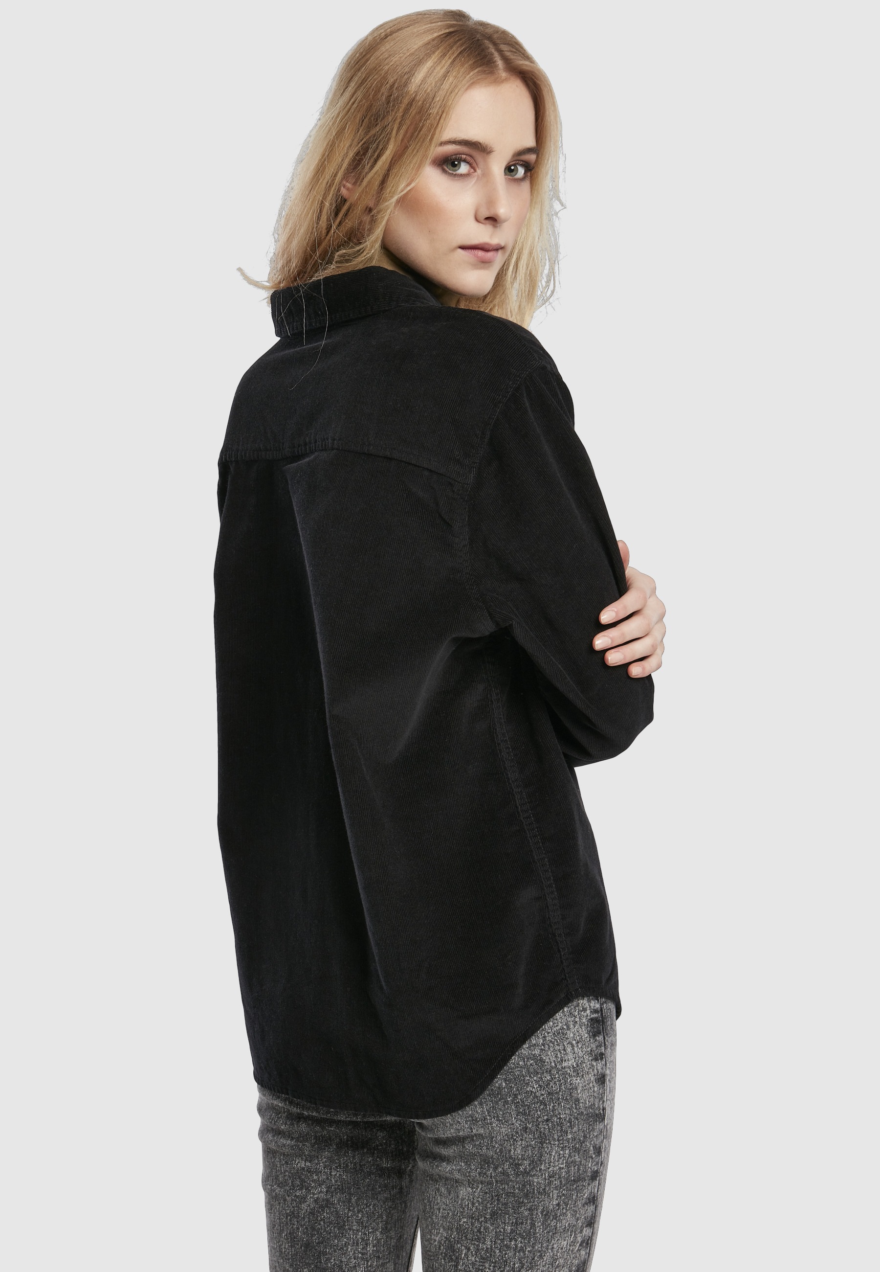 URBAN CLASSICS Langarmhemd »Urban Classics Damen Ladies Corduroy Oversized Shirt« 1 Stk.