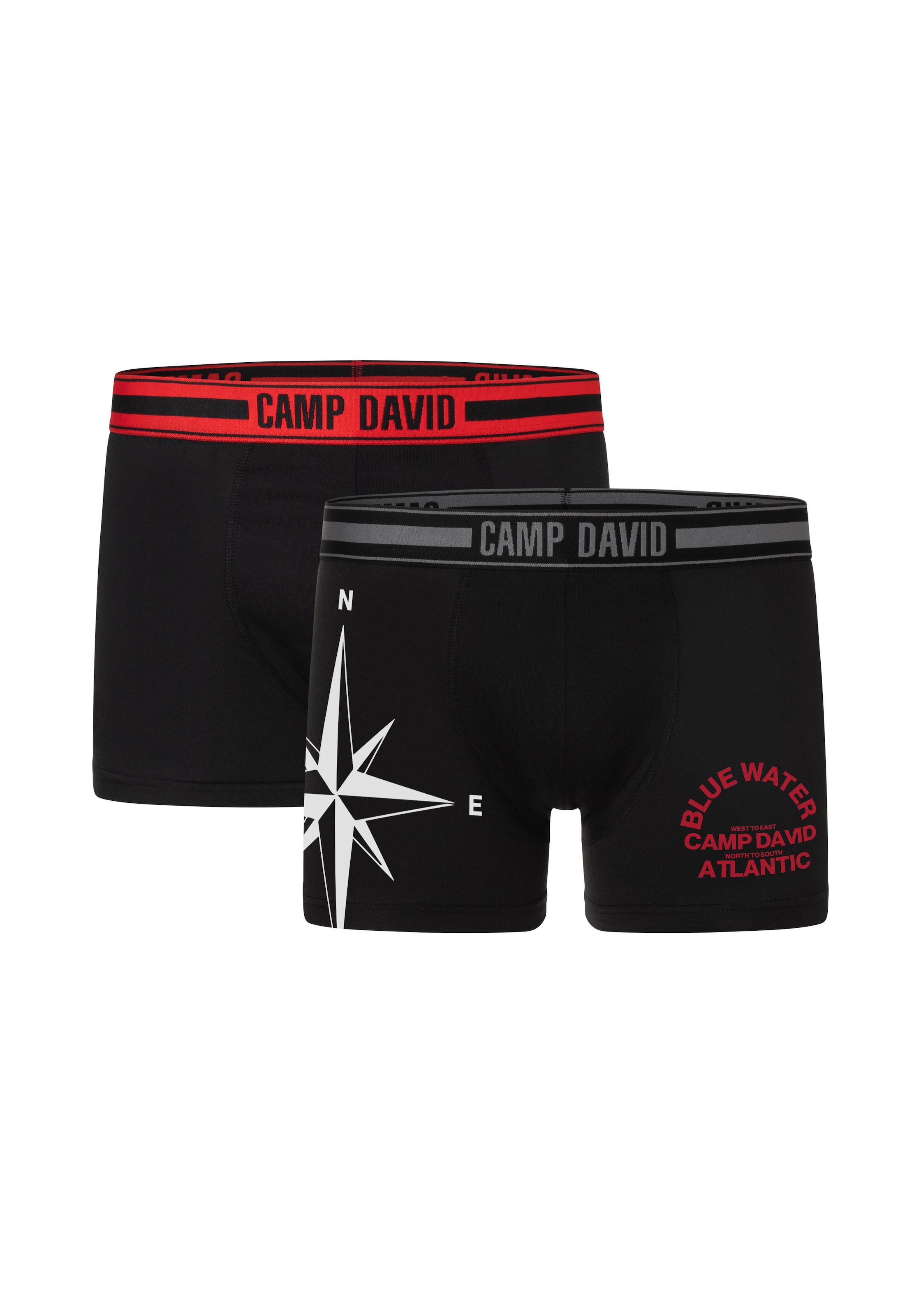 CAMP DAVID Boxershorts "casual", (2er Pack), mit elastischem Logo-Bund günstig online kaufen