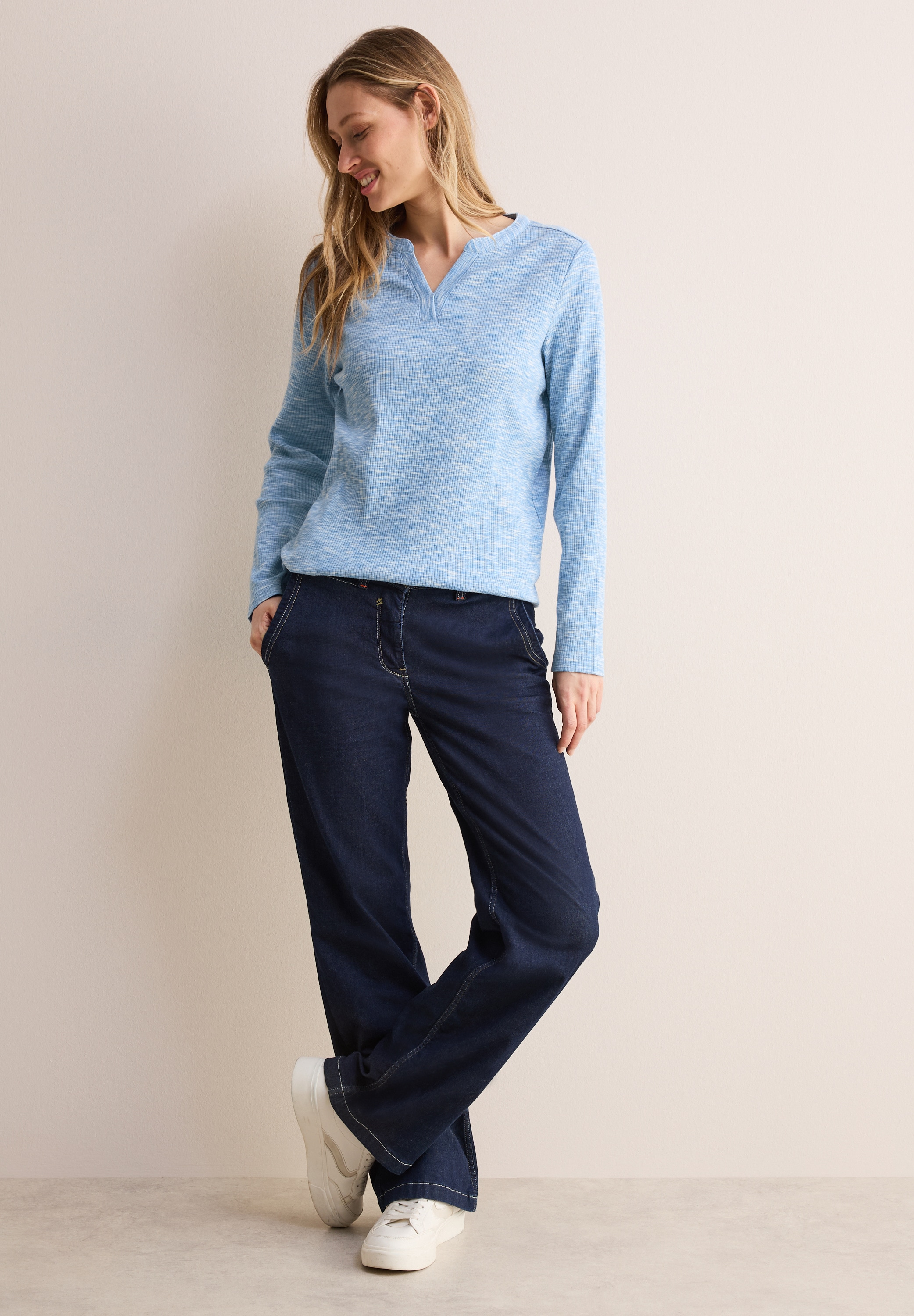 Cecil Langarmshirt, in Melange Optik