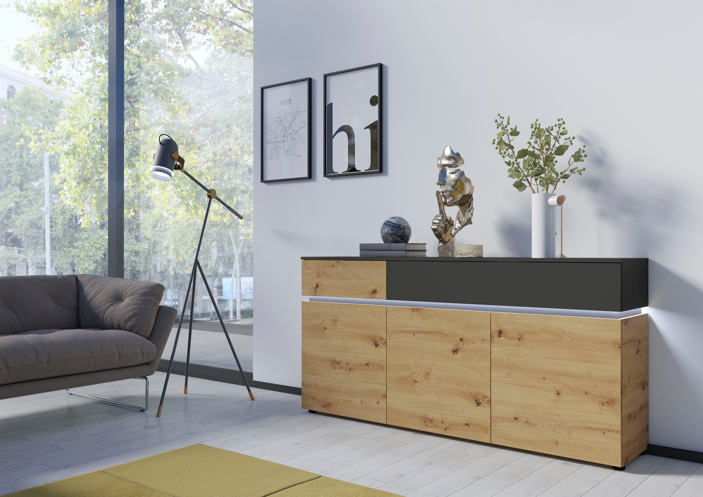 Home affaire Sideboard "Luci" Breite 180, 5 cm günstig online kaufen