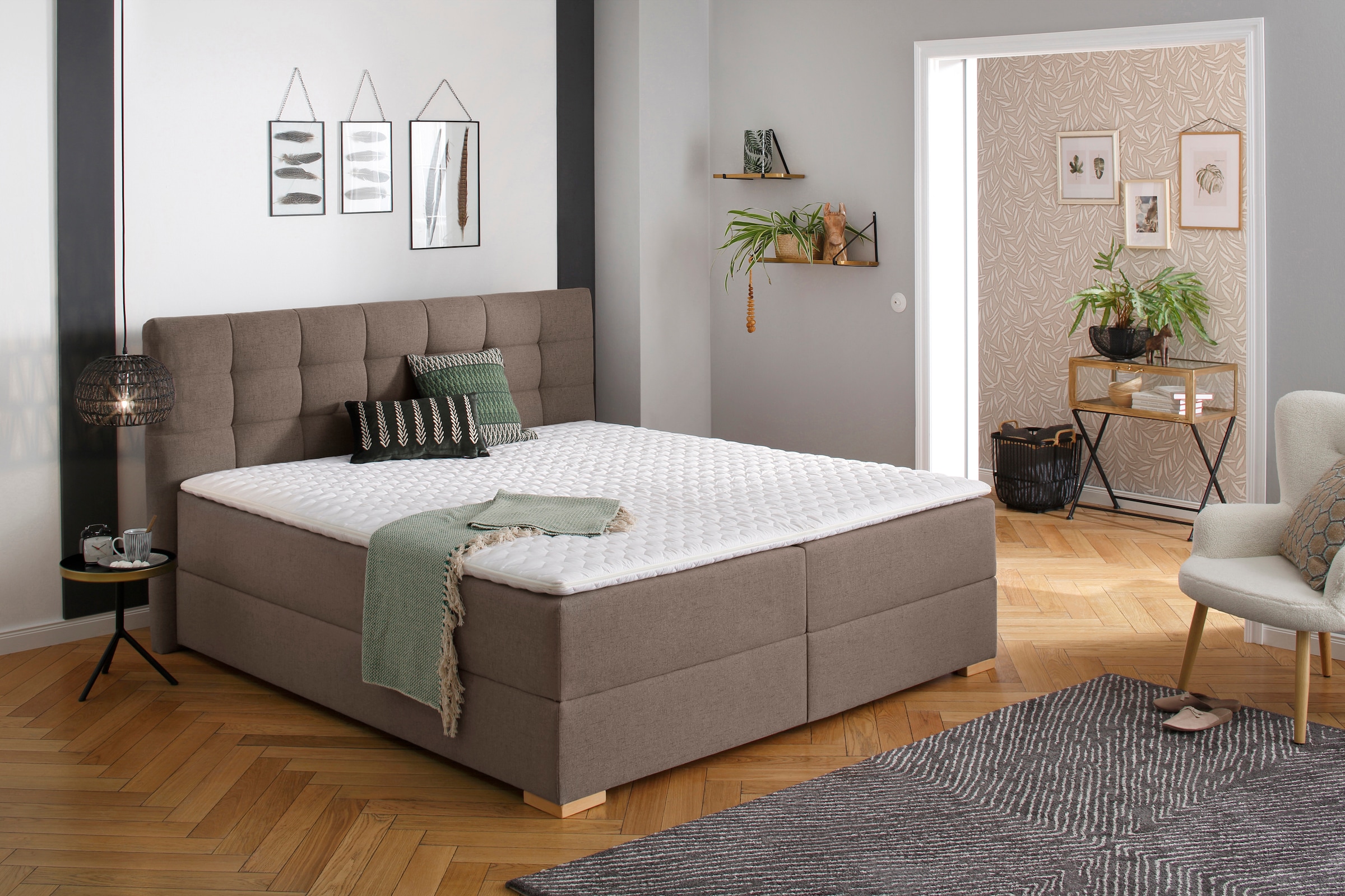 Home affaire Boxbett "Olivet mit Bettkasten" in 4 Farben, 4 Breiten, 2 Matratzenarten, auch in Überlänge 220 cm