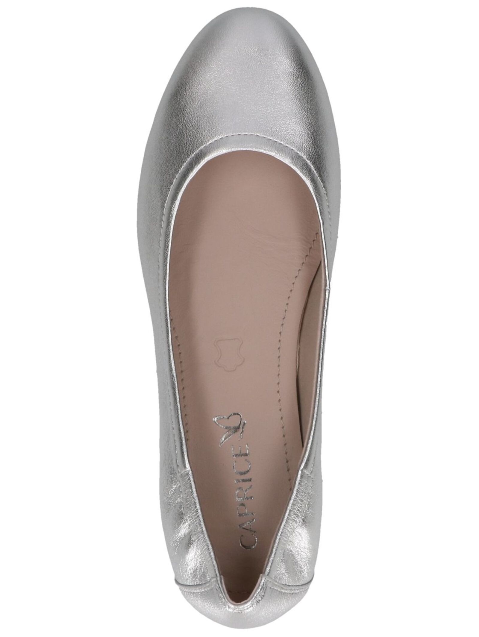 Ballerina CAPRICE "Caprice Ballerinas Leder", Damen, Gr. 37, silber, Leder, Schuhe Ballerina 5