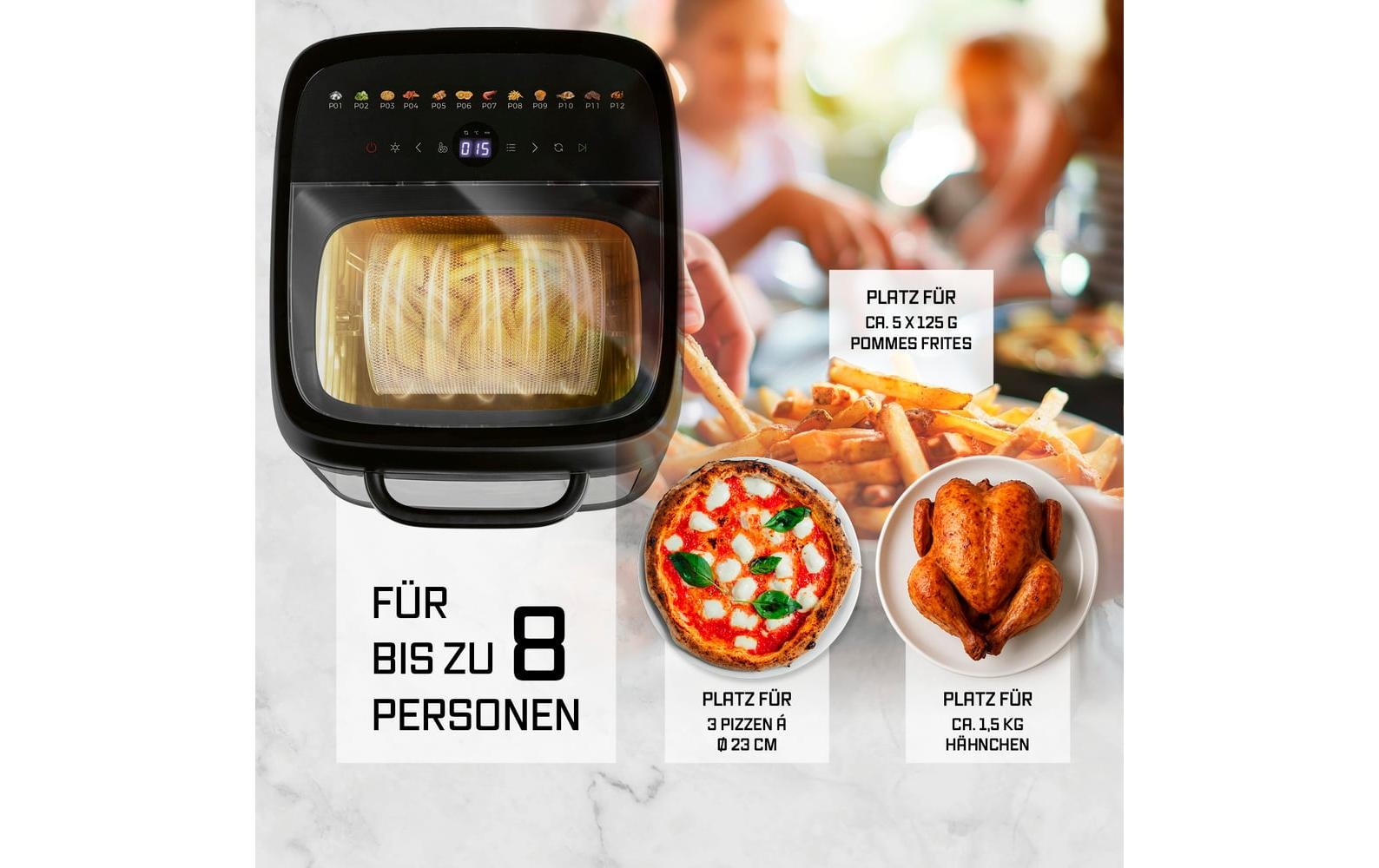 GOURMETmaxx Heißluftfritteuse »12,5 l« 1800 W