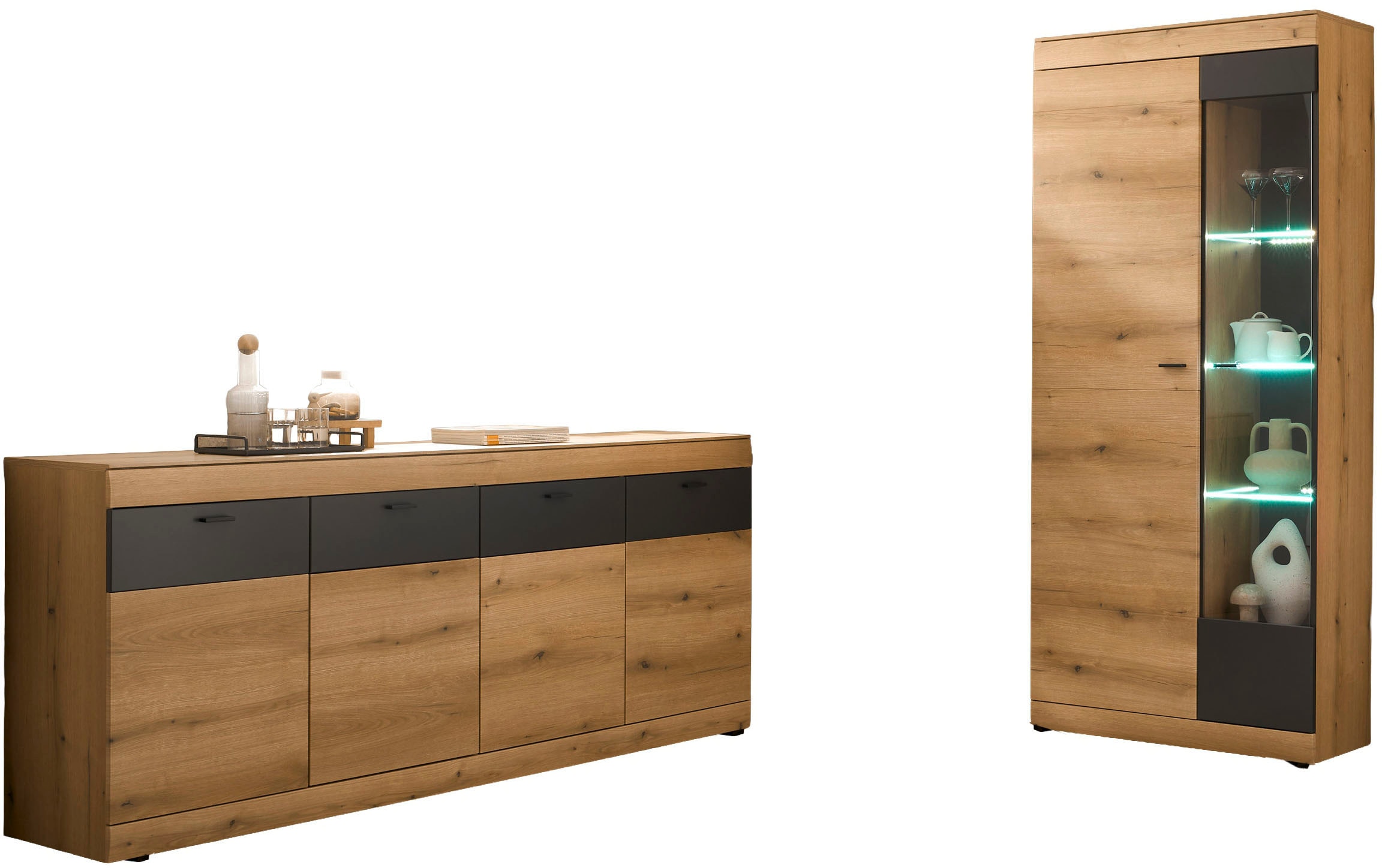 Home affaire Wohnwand »Soleto, zeitlose Anbauwand, Komplettset im modernen Stil« Komplett-Set, 2 Stk. tlg.