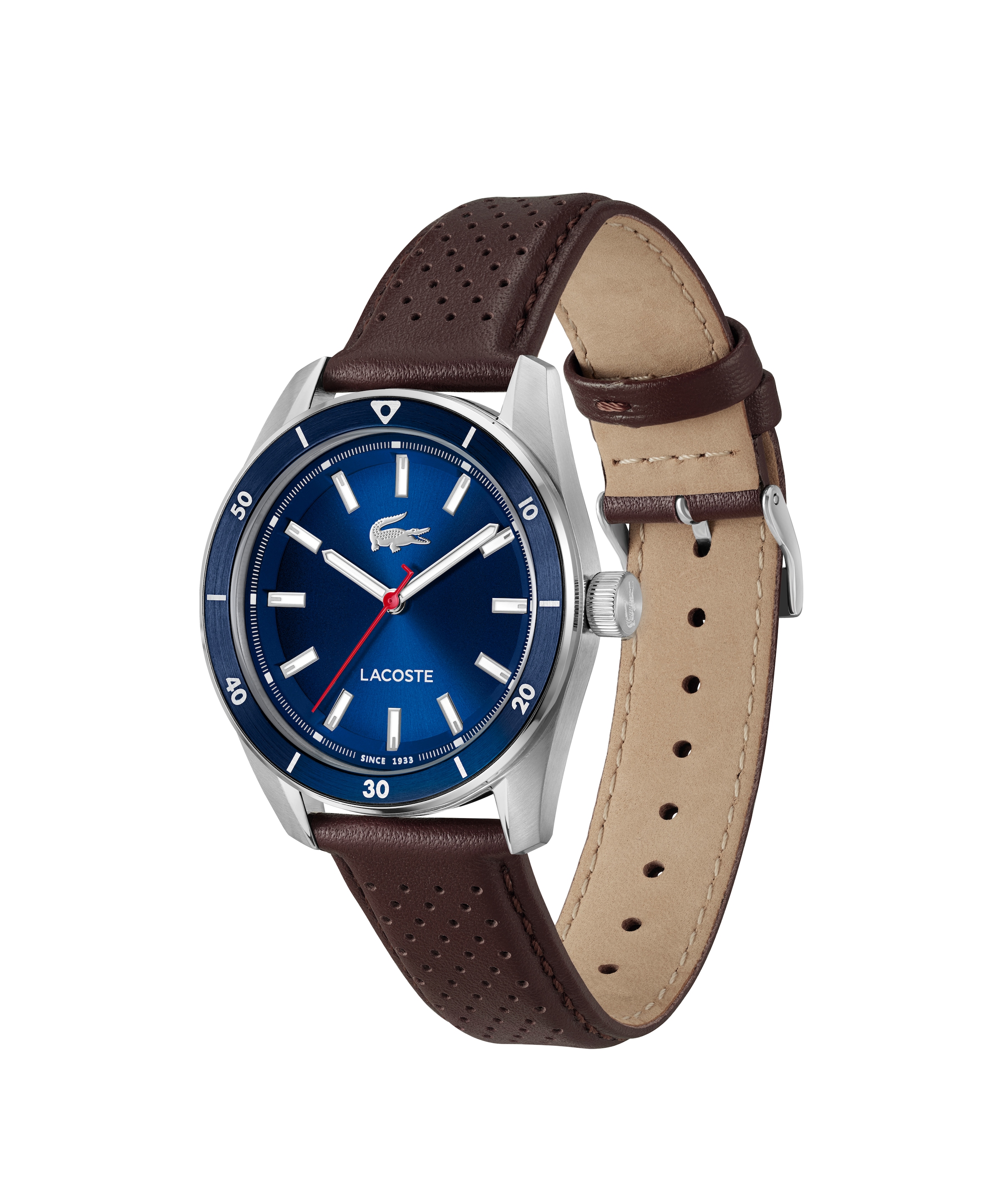 Lacoste Quarzuhr »BOSTON« Armbanduhr, Herrenuhr, Lederarmband, analog