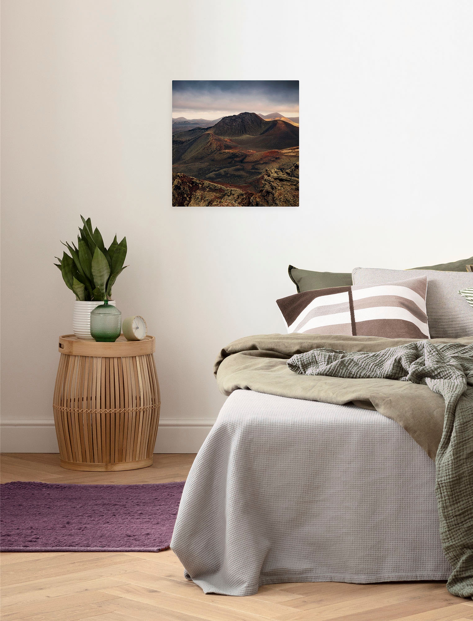 Komar Leinwandbild "Vulkanland - Größe 40 x 40 cm", Baum-Blätter-Natur-Berg günstig online kaufen