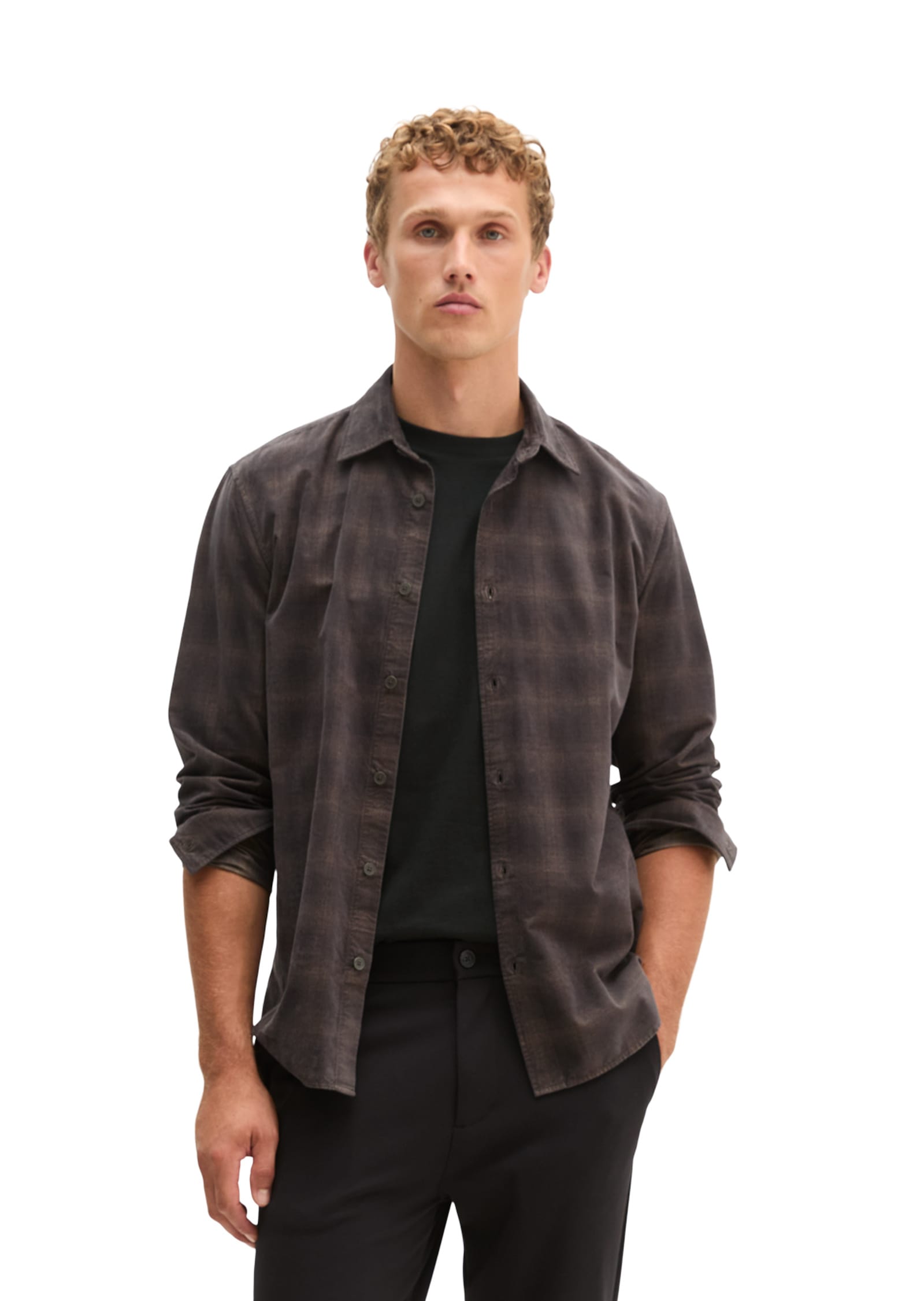 Marc OPolo Langarmhemd "aus samtigen Bio-Baumwoll-Twill"