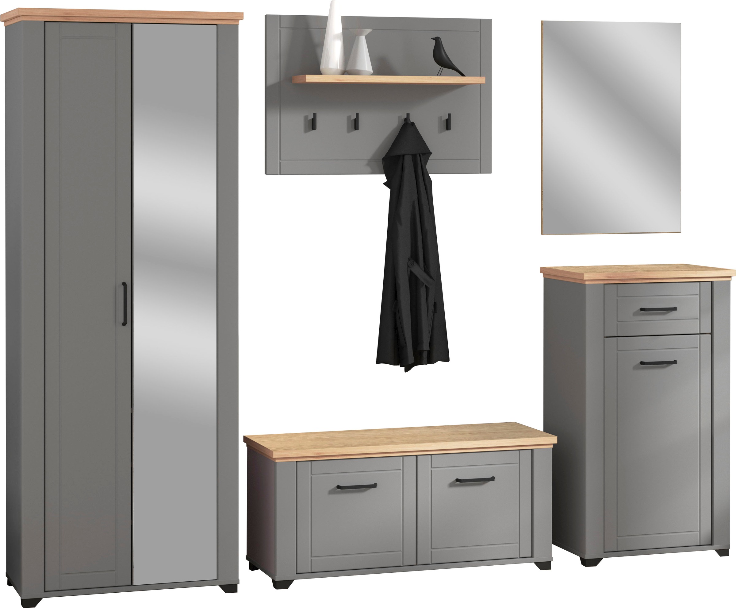 Home affaire Garderoben-Set "Valencia" Set, Garderobenschrank, Schuhkommode günstig online kaufen