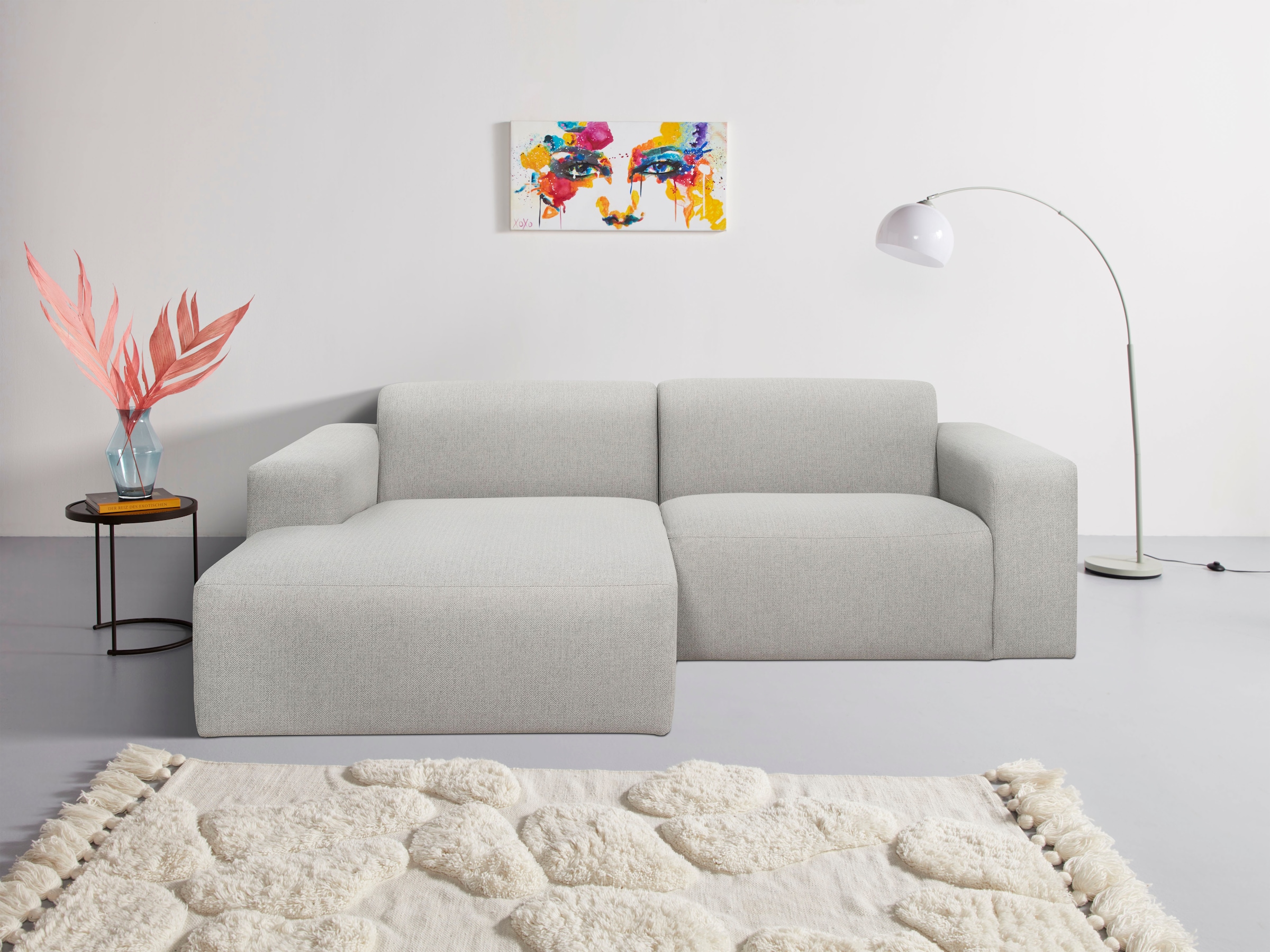 OTTO home Ecksofa »Koa, 228 cm, L-Form, Modulsofa in Cord, Chenille, Struktur, Webstoff« Designsofa, weicher Lounge-Sitzkomfort, Welleunterfederung, bodentief